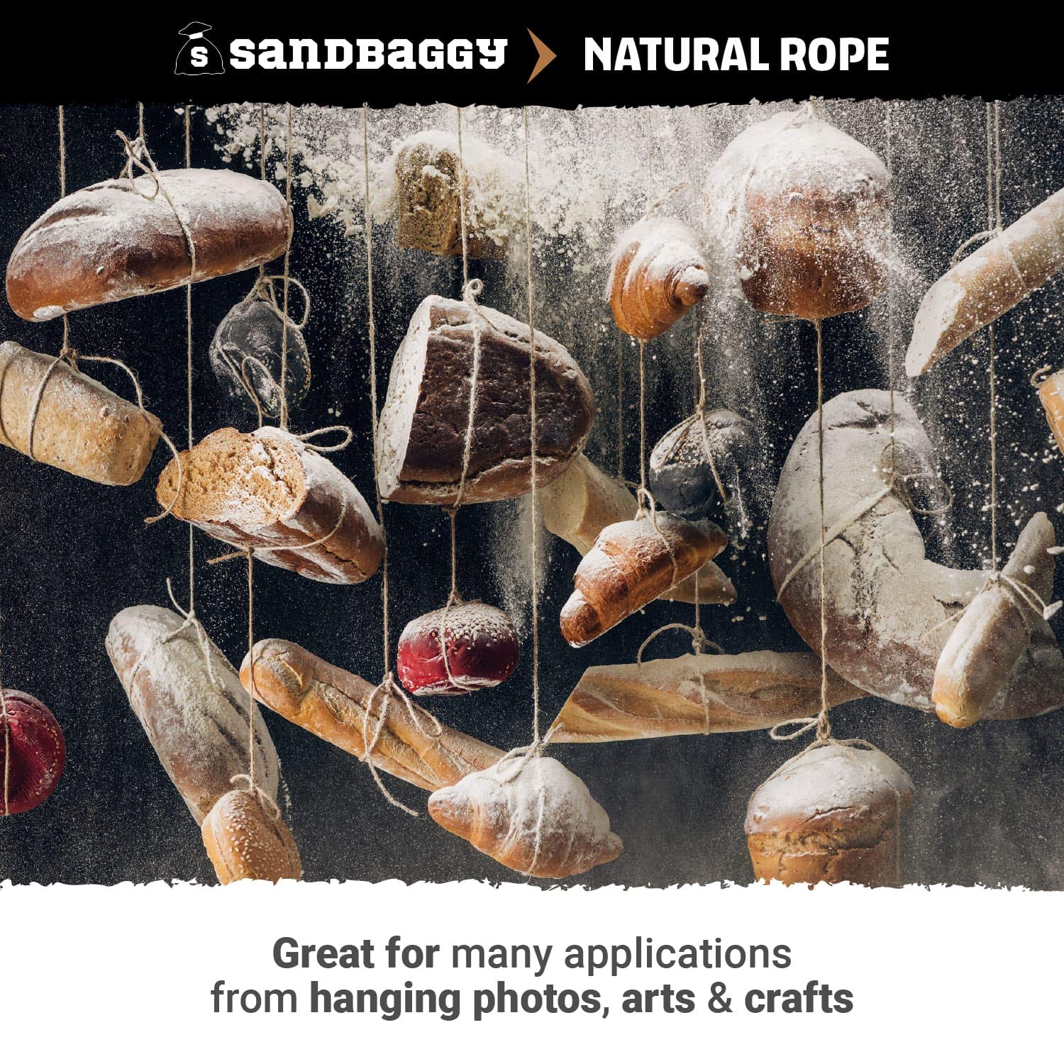 Premium 1/4 Inch Sisal Rope Twine - 500 Feet Bulk Natural Fiber Cord (5 Rolls) - Heavy Duty for Crafts, Gardening, DIY Projects & Home Decor - Similar to Home Depot, Walmart, Lowes by Sandbaggy