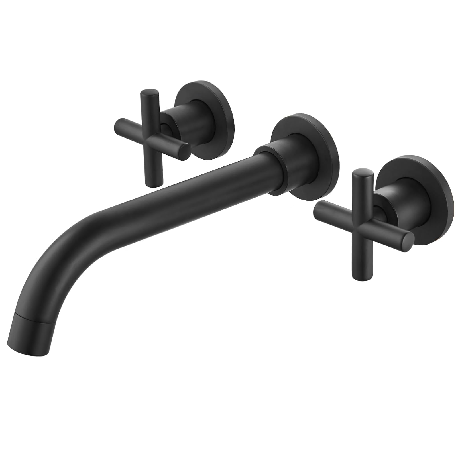 Midanya Matte Black Bathroom Sink Faucet - Double Handle Widespread Tap for Vanity