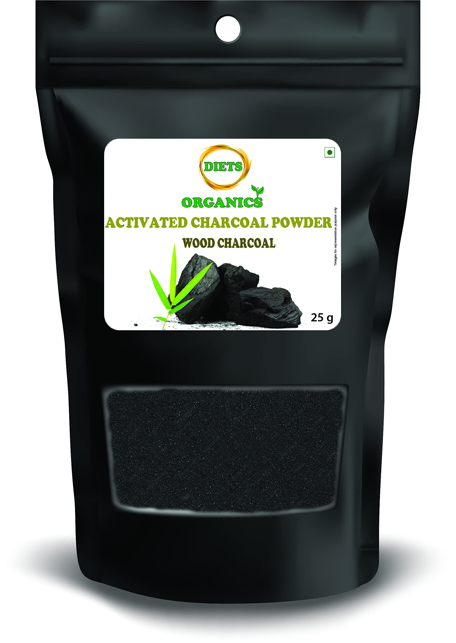 DIETS ORGANICS Activated Charcoal Powder - 25g for Skin Care, Face Mask & Teeth Whitening | Natural Detox & Deep Cleansing for Acne, Blackheads & Oral Hygiene