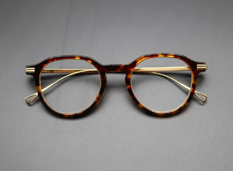 Stylish Unisex Oval & Round Titanium Acetate Eyeglasses Frame - Lightweight Durable Glasses for Men & Women - Perfect for Reading, Work, and Everyday Fashion