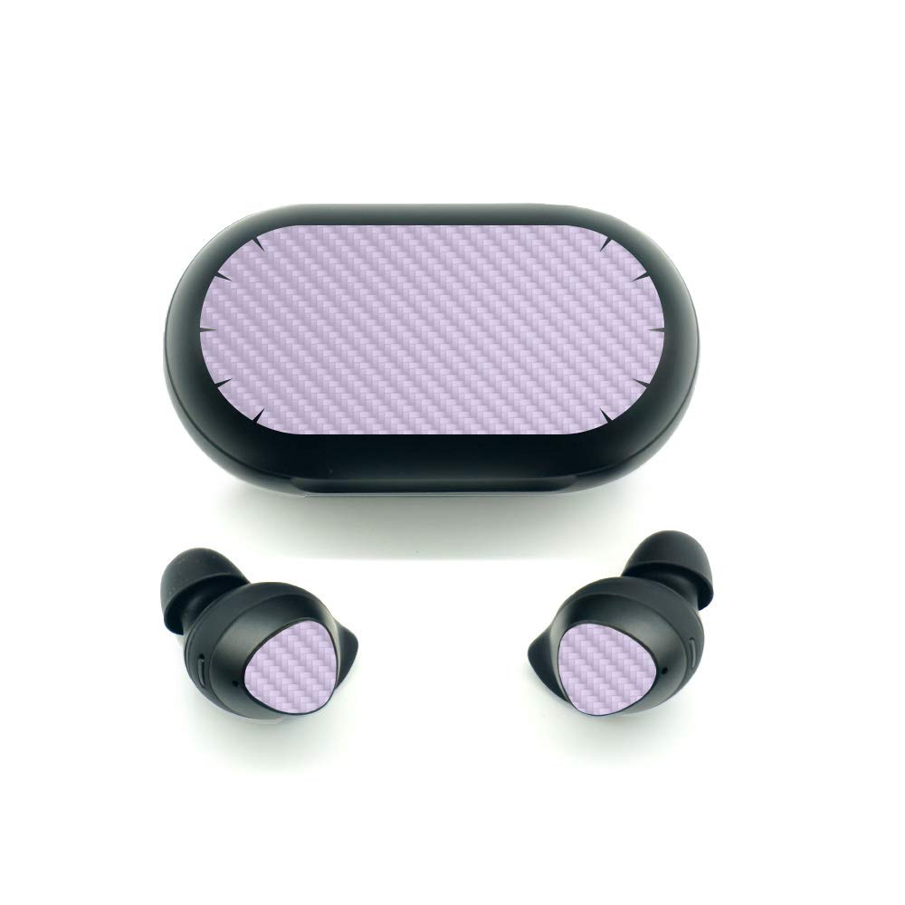 MightySkins Carbon Fiber Skin for Samsung Galaxy Buds - Lilac | Protective & Durable Textured Cover | Easy to Apply & Remove | Made in USA | Perfect for Gym, Travel & Everyday Use