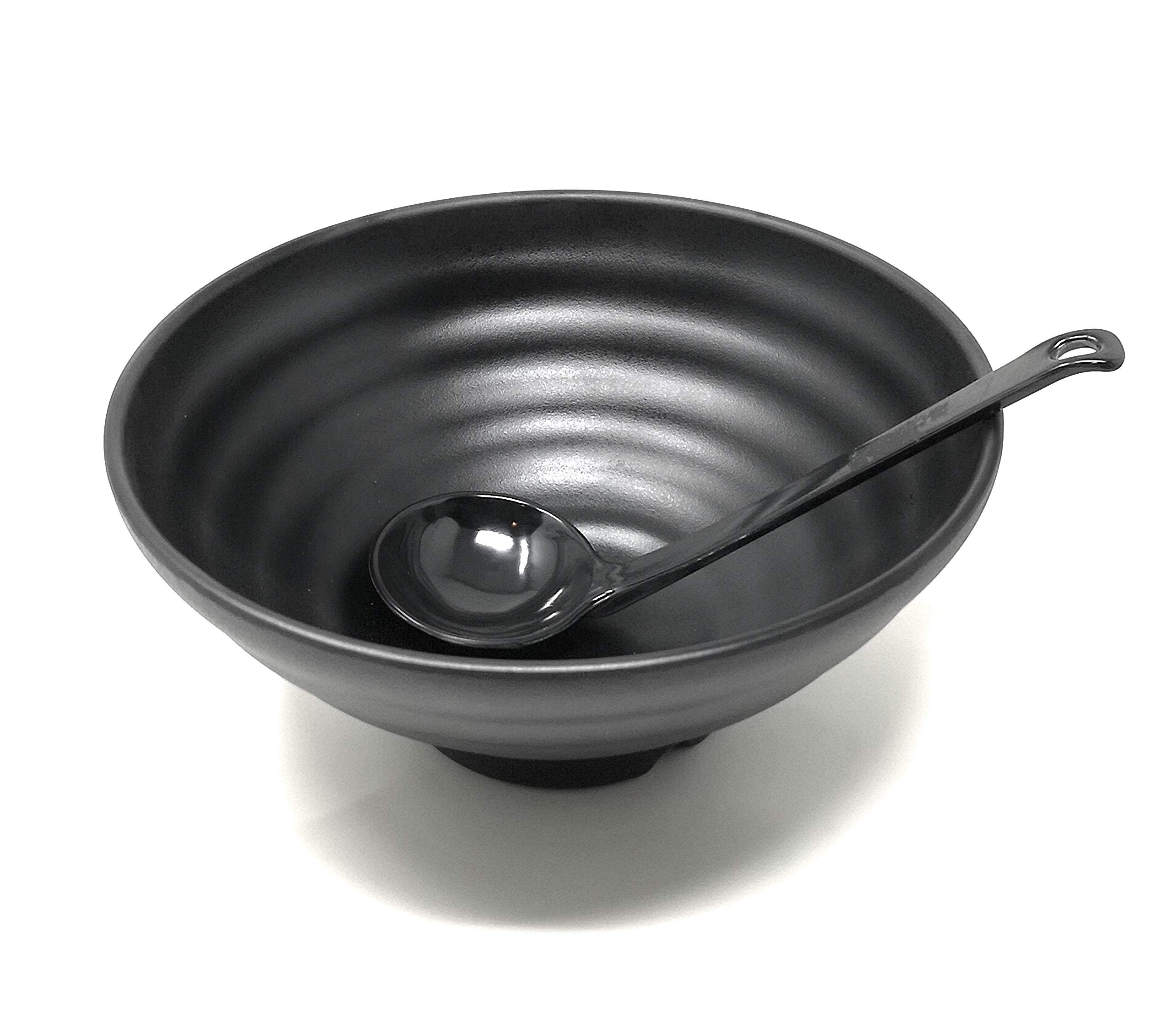 Premium Black Melamine Japanese Long Handle Spoons (8.25