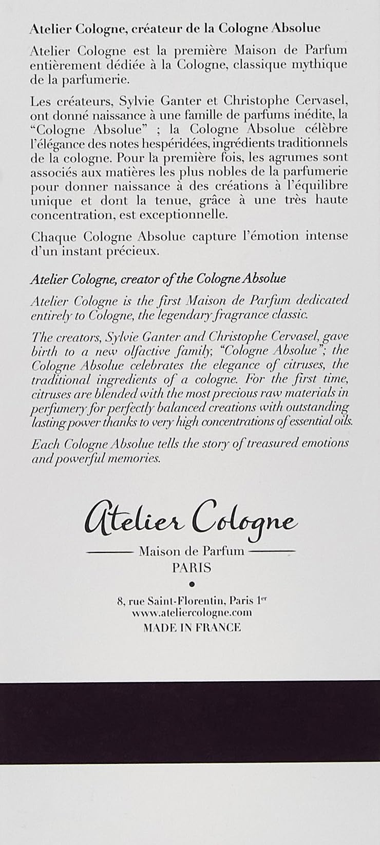 Atelier Cologne Absolue Spray - Ambre Nue Eau de Parfum, 3.3 oz / 100ml - Luxury Amber Scent for Women & Men - Perfect for Date Night, Special Occasions & Everyday Elegance