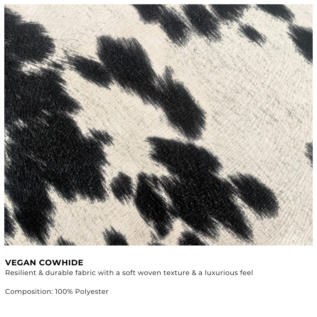 Classic Bed Frame with Vegan Cowhide Upholstery - Stylish & Durable for Modern Bedrooms | Perfect for Home, Apartment, and Guest Room Decor