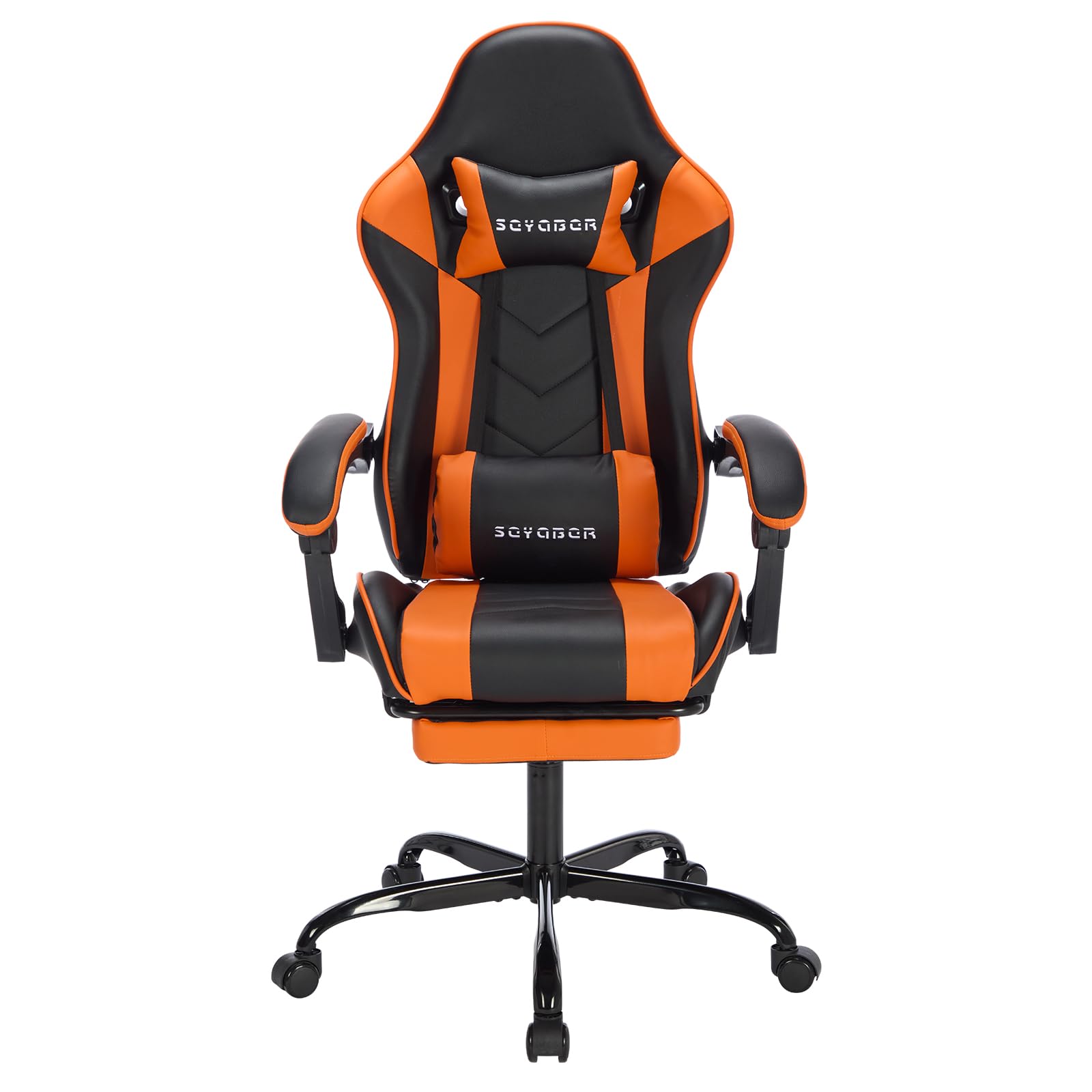 Ergonomic Gaming Chair with Footrest & Massage - PU Leather Computer Desk Chair, Adjustable High Back Office Swivel Recliner for Adults - Perfect for Esports, Home Office & Console Gaming Sessions