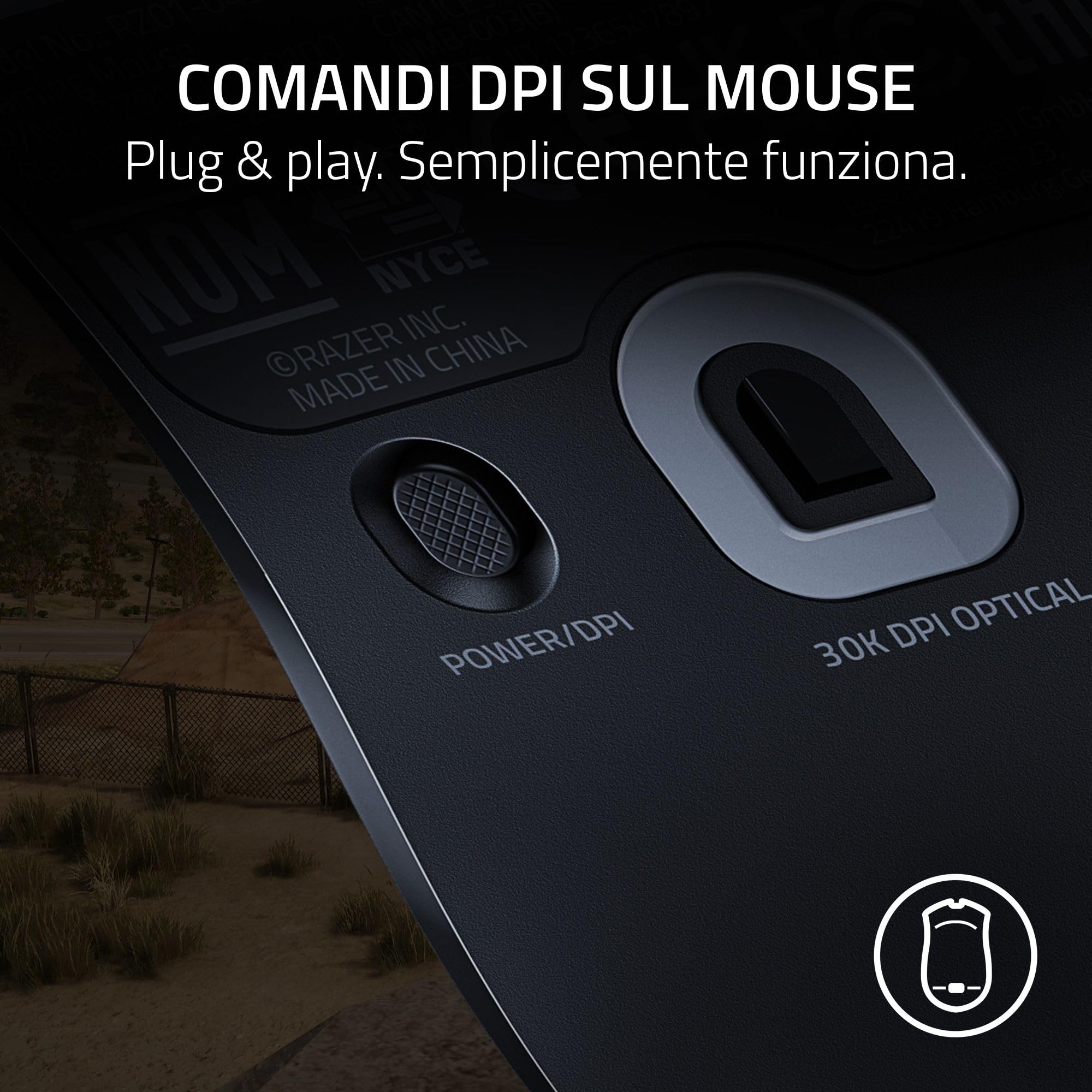 Razer Viper V2 Pro Wireless Gaming Mouse - 58g Ultralight Esports Mouse with 30K DPI Sensor, HyperSpeed Wireless, Gen-3 Optical Switches, 5 DPI Settings (PUBG Edition) - Perfect for Competitive FPS, MOBA Gaming & Professional Esports Tournaments