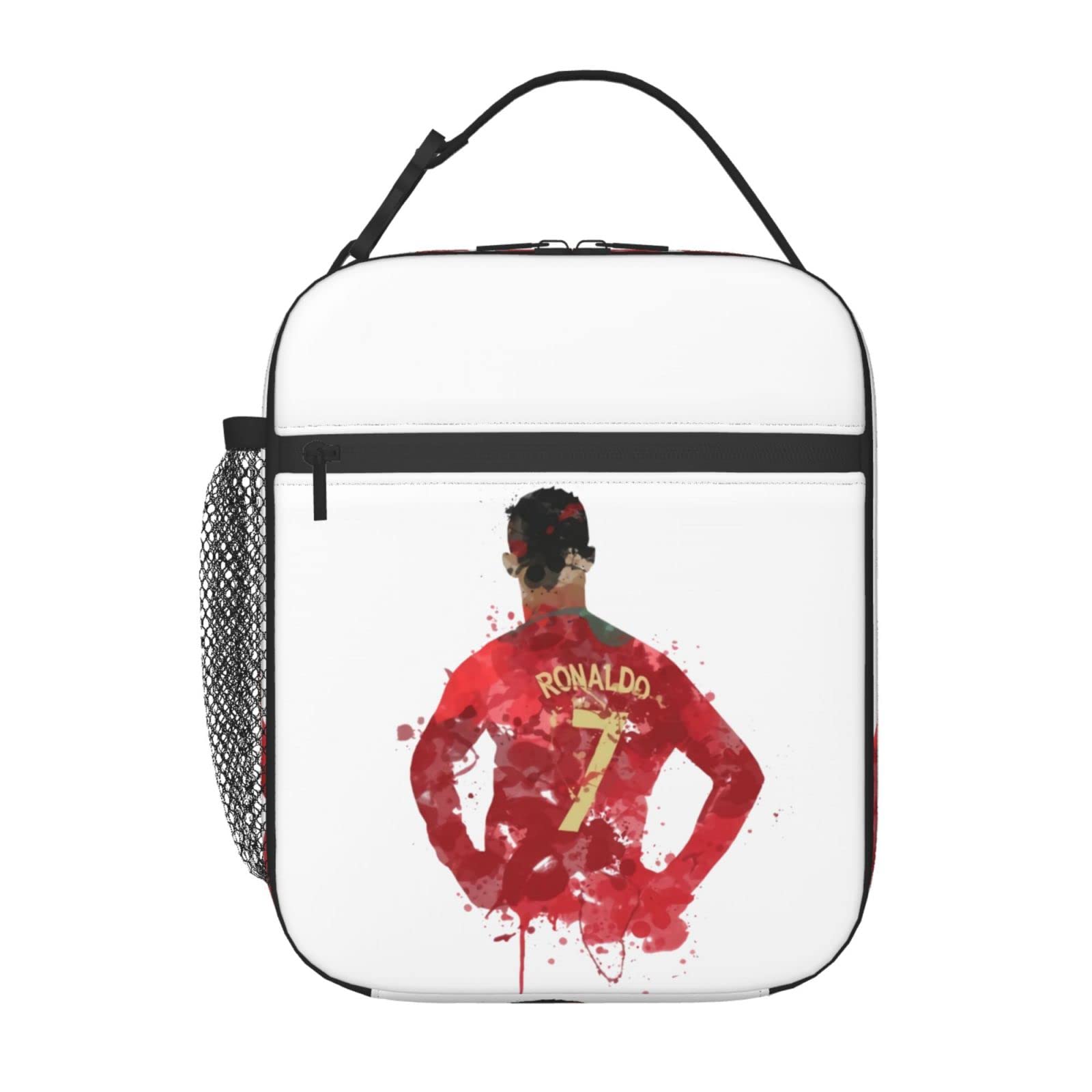 CR7 Ronaldo #7 Insulated Lunch Bag - Waterproof Reusable Meal Box with Ice Packs | Perfect for Work, School, Gym & Outdoor Activities