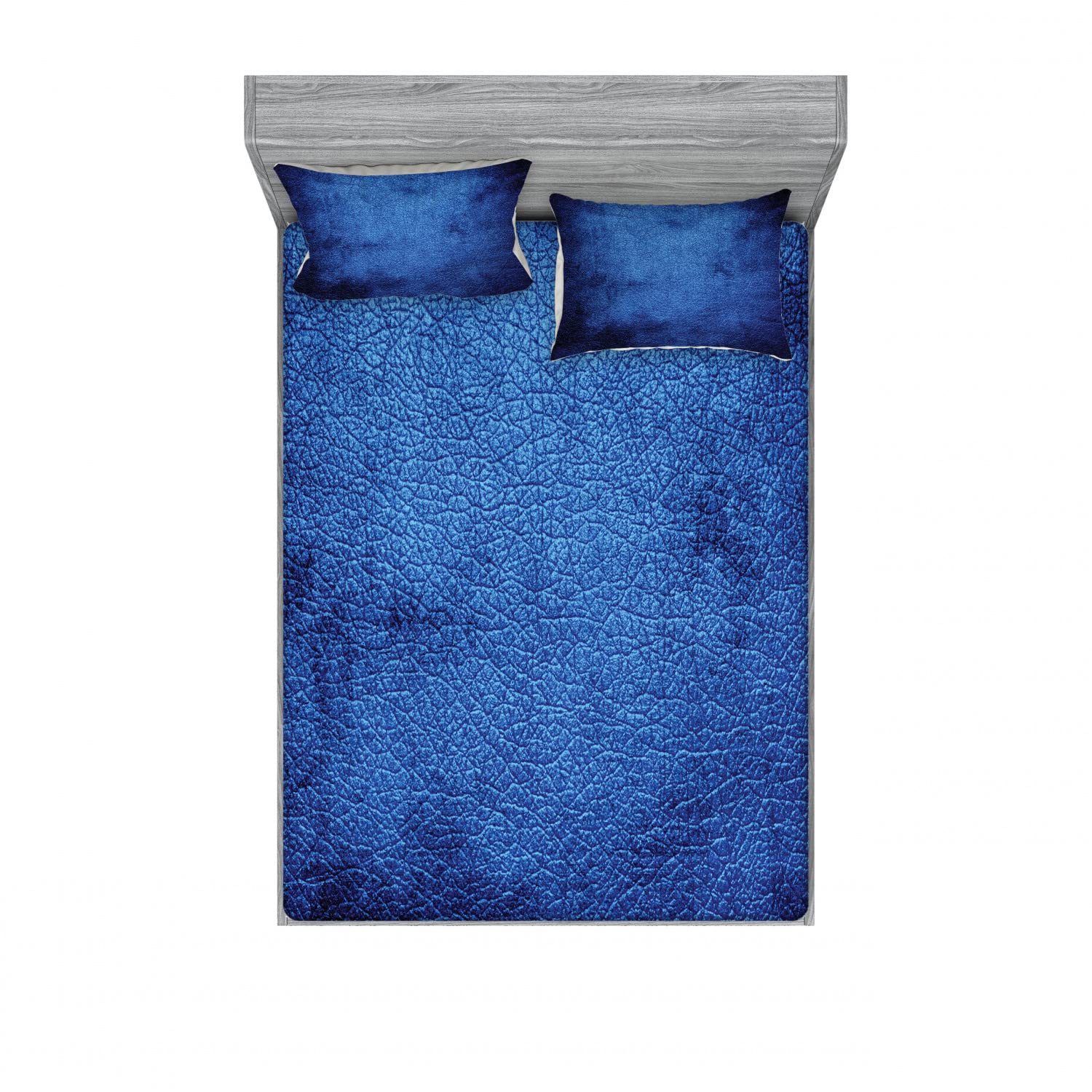 Ambesonne Navy Blue 2-Pack Queen Size Fitted Sheet Set with 4 Pillow Shams - Dark Blue Contemporary Bedding Set for Master Bedroom & Guest Room - Soft Wrinkle-Resistant Luxury Sheets for Hotels, Dorms & Home Decor