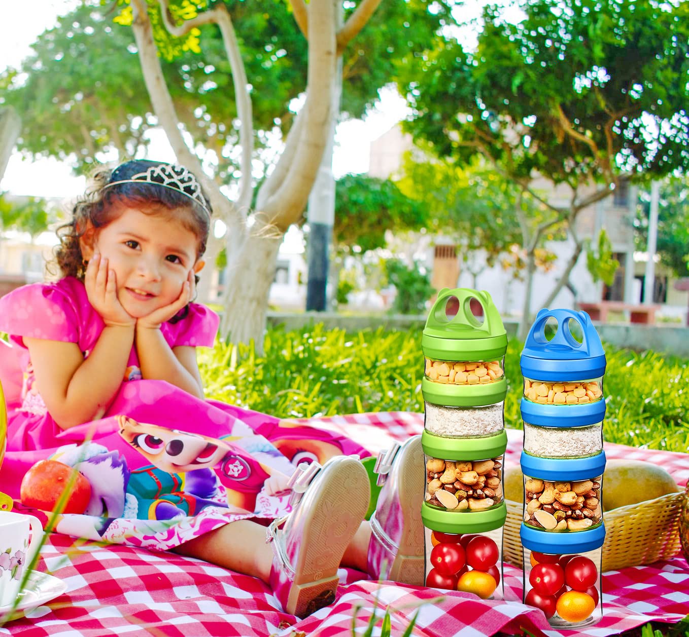 Stackable Food Storage Containers - Airtight, BPA-Free for Snacks & Powder | Kitchen & Travel