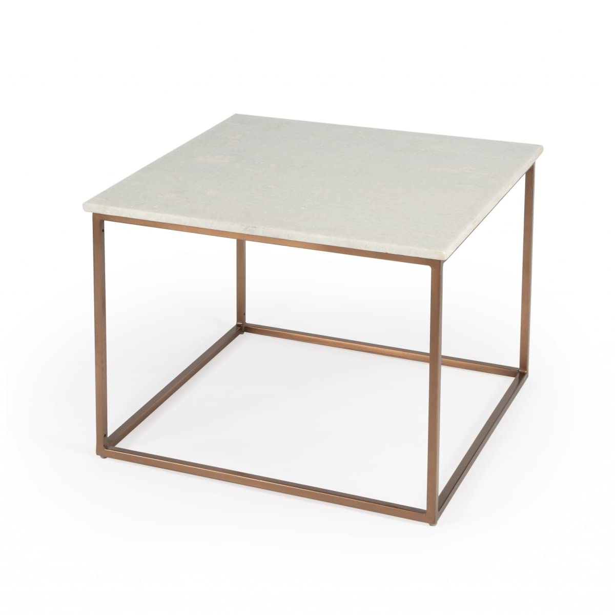 Modern Copper and Iron Coffee Table with Marble Top - Elegant Holland Design for Living Room, Lounge & Office Decor