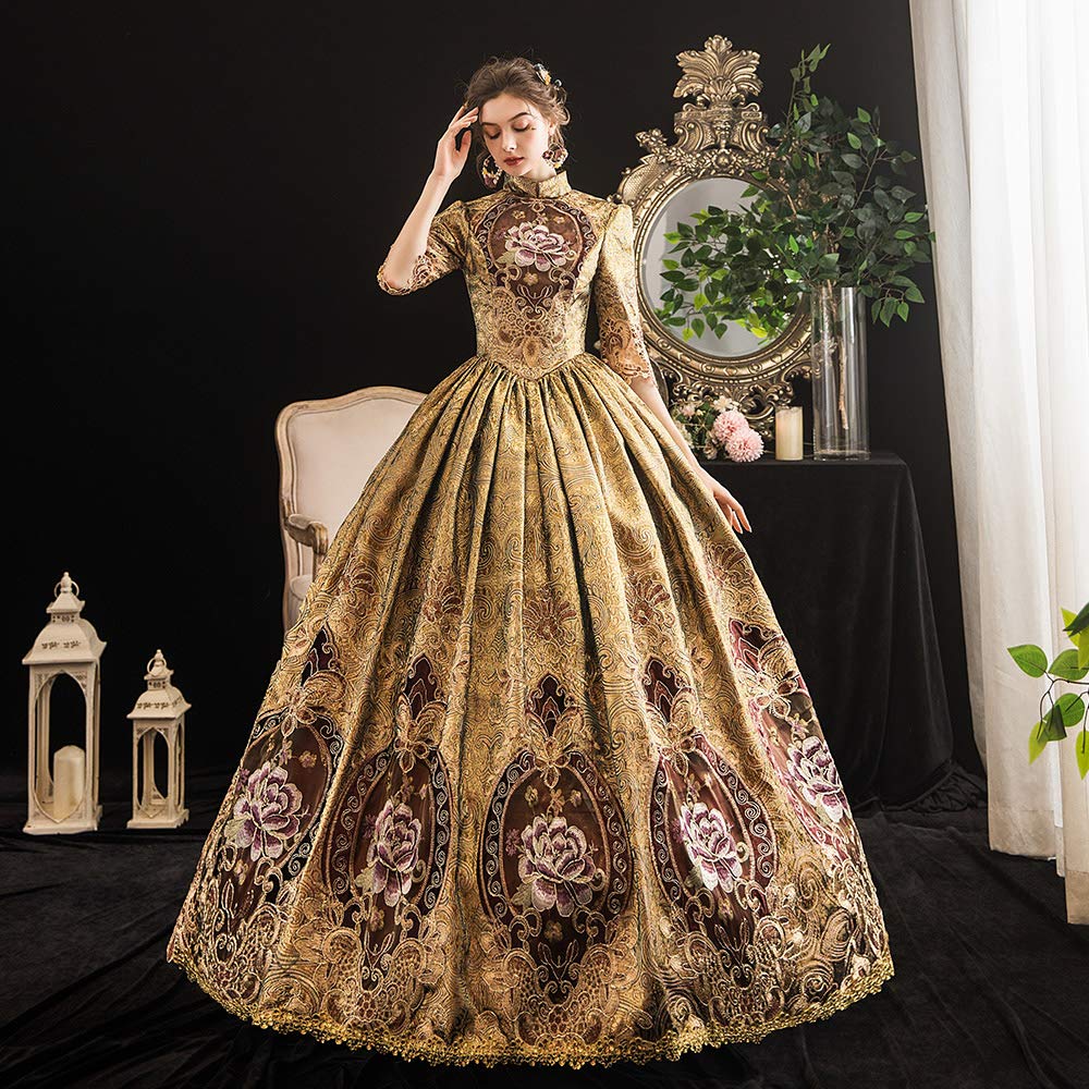KEMAO Rococo Victorian Baroque Marie Antoinette Dress | Renaissance Period Ball Gown for Cosplay, Historical Reenactment & Themed Parties