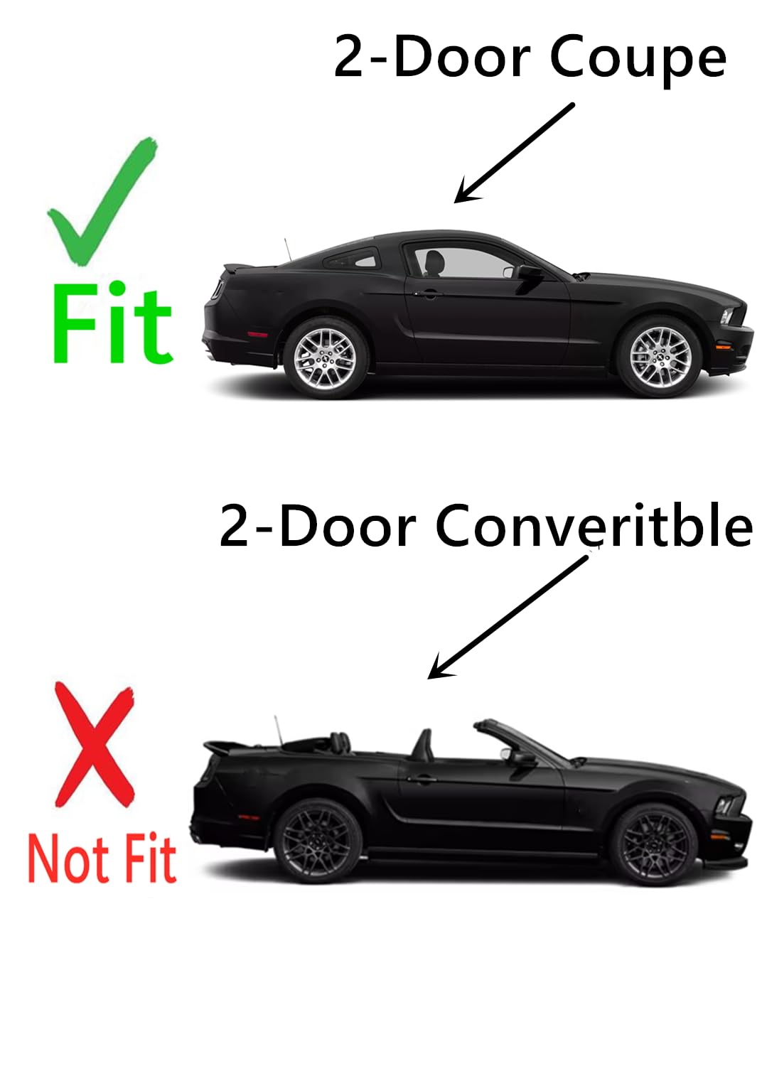 Ford Mustang 2 Door Coupe Passenger Side Window Glass Replacement (2005-2014) - Right Door Panel Compatible - Perfect for Auto Repair & Restoration Projects