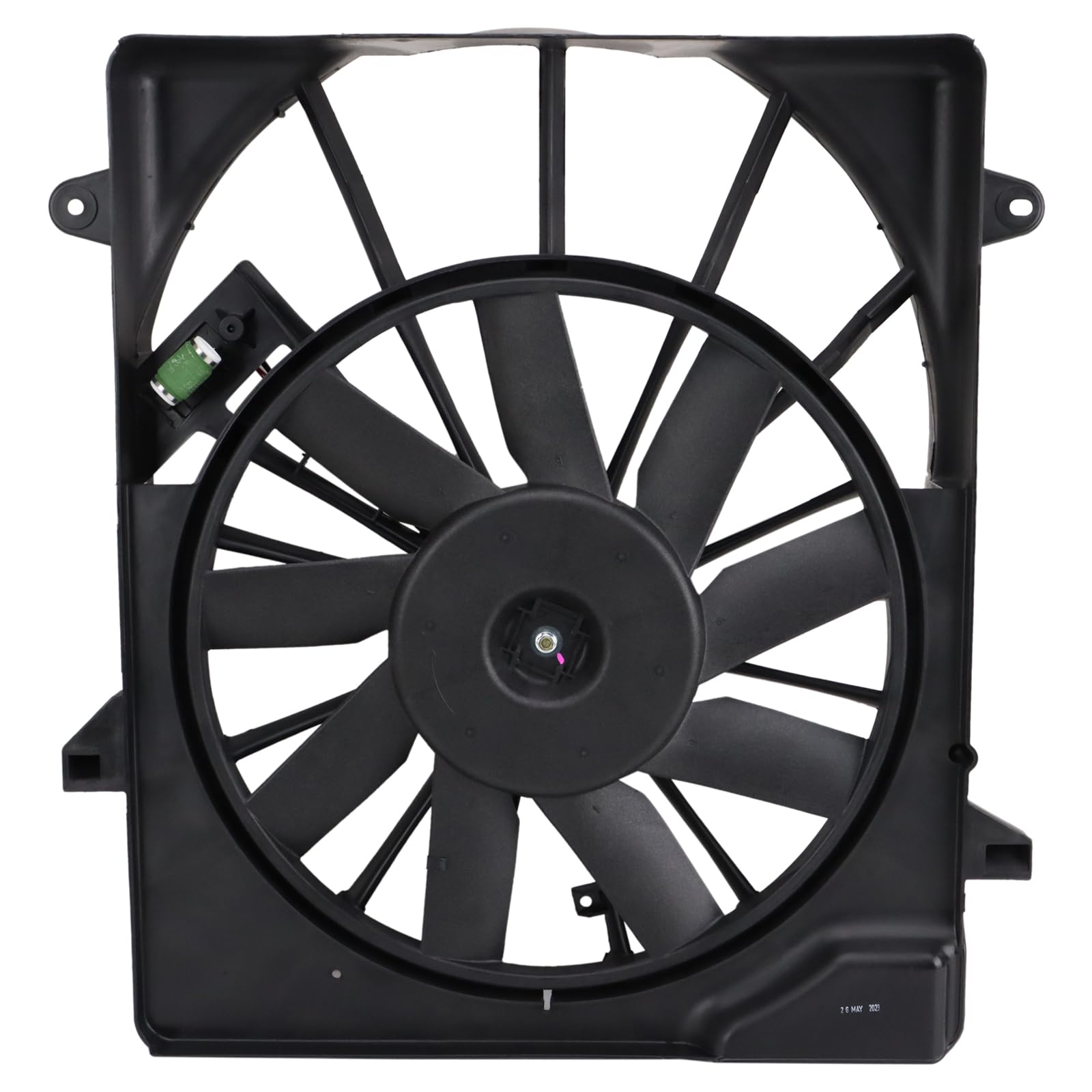 TRQ Radiator Cooling Fan Assembly Compatible with 2007-2011 Dodge Nitro CH3115153 - Replacement Cooling Fan for Dodge Nitro 3.7L V6 - Perfect for Overheating Prevention & Engine Cooling