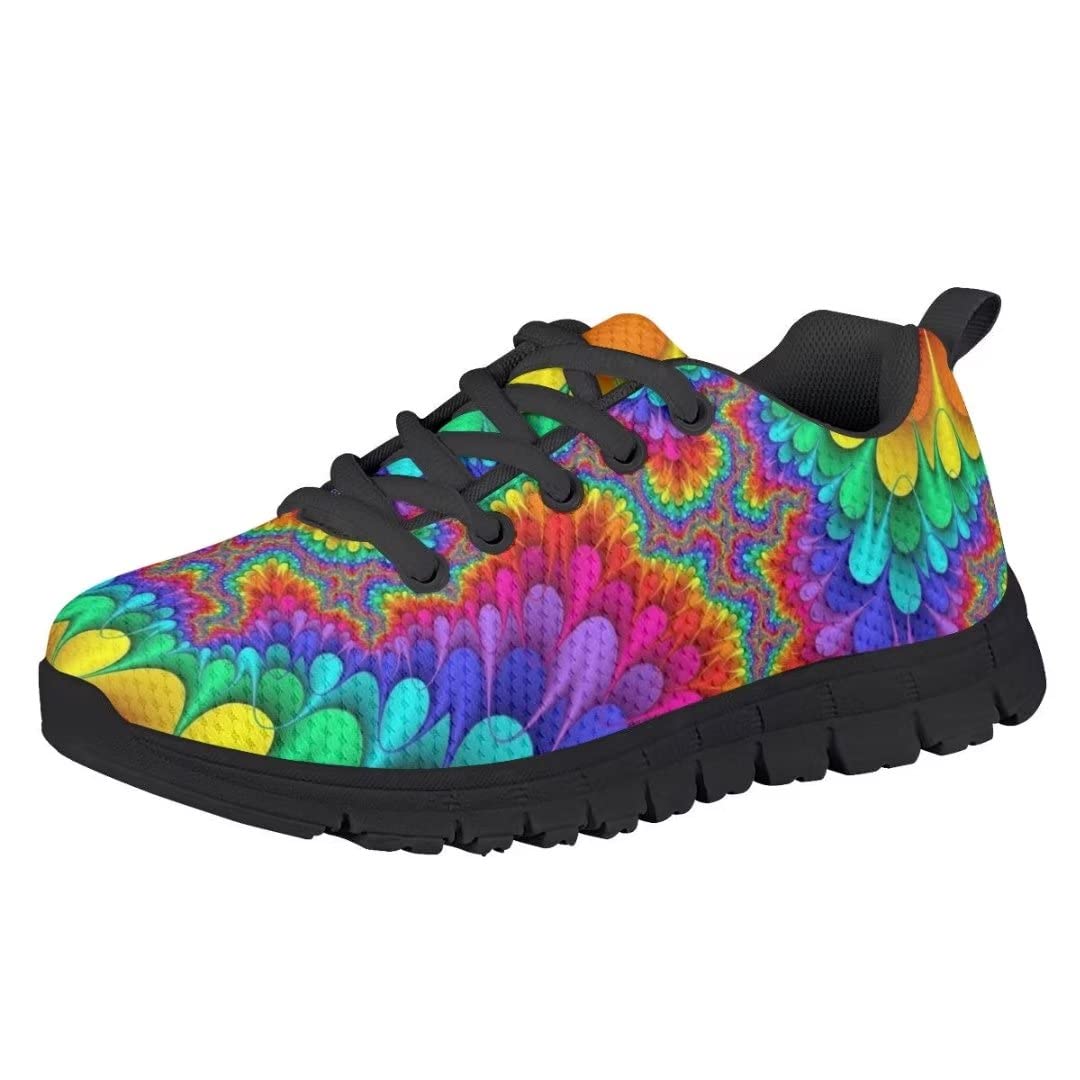 GOSTONG Pink Daisy Flower Kids Running Shoes for Boys & Girls - Breathable Mesh Sports Sneakers for Outdoor Running, Tennis & Play - Toddler to Big Kid Sizes (Perfect for School, Playground & Daily Activities)
