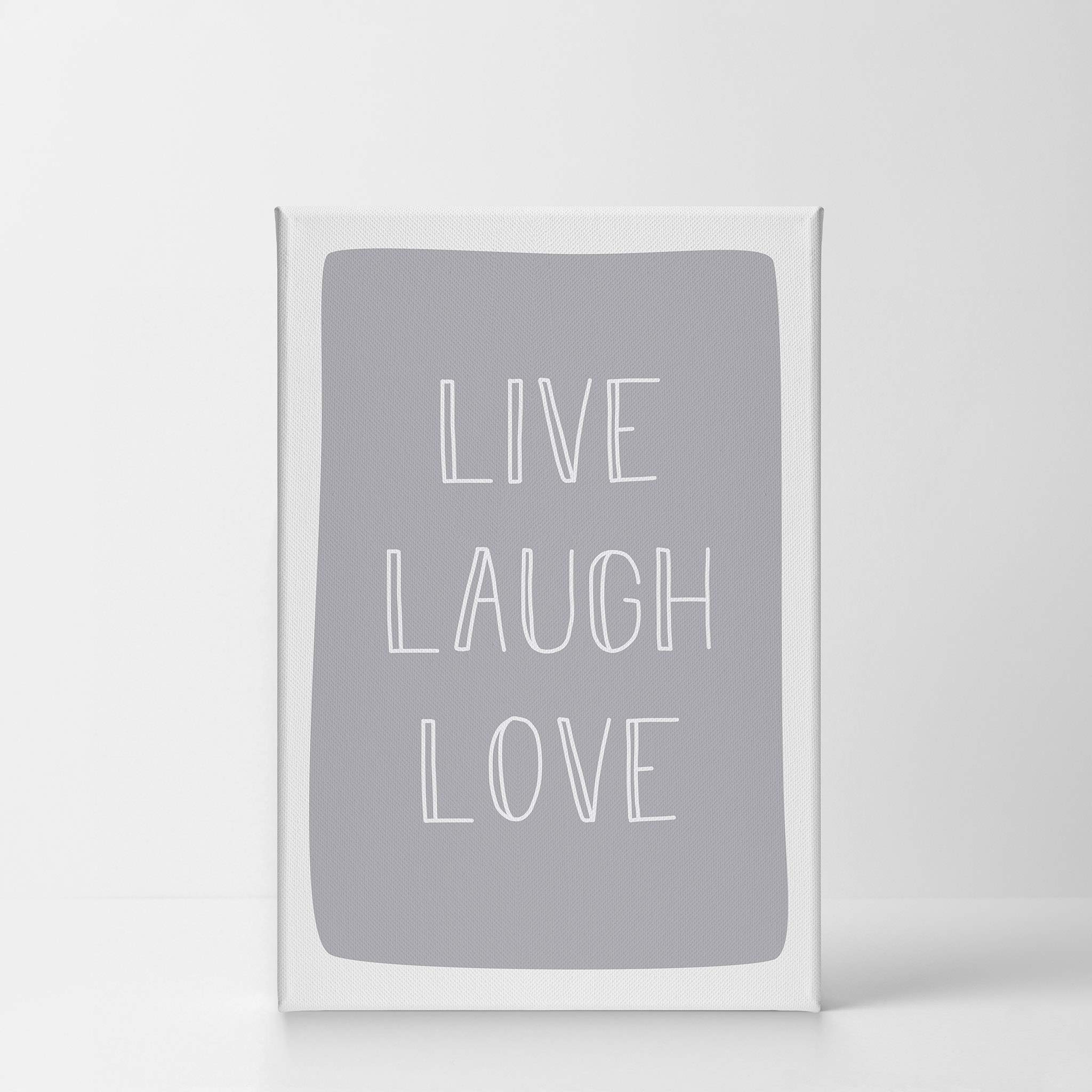 Live Laugh Love Blue Canvas Wall Art - 12x8 Inch Ready to Hang Nursery Decor, Kids Room Decor & Baby Room Decor - Made in USA | Perfect for Bedroom, Playroom & Nursery Wall Decoration