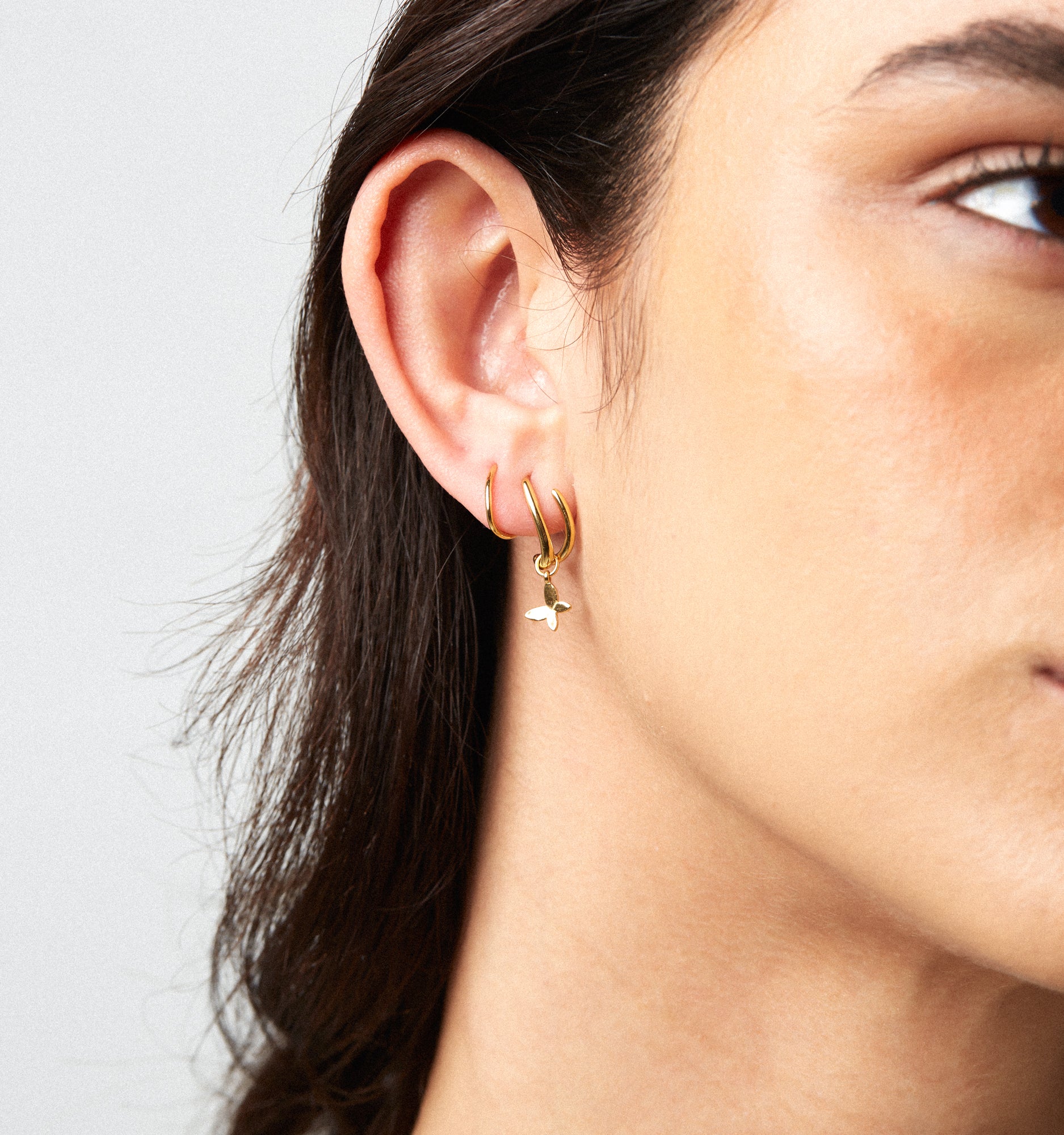 Triple Twist Hoops Butterfly Earrings - Dainty Illusion Earrings for Women | Perfect for Parties, Weddings & Everyday Wear