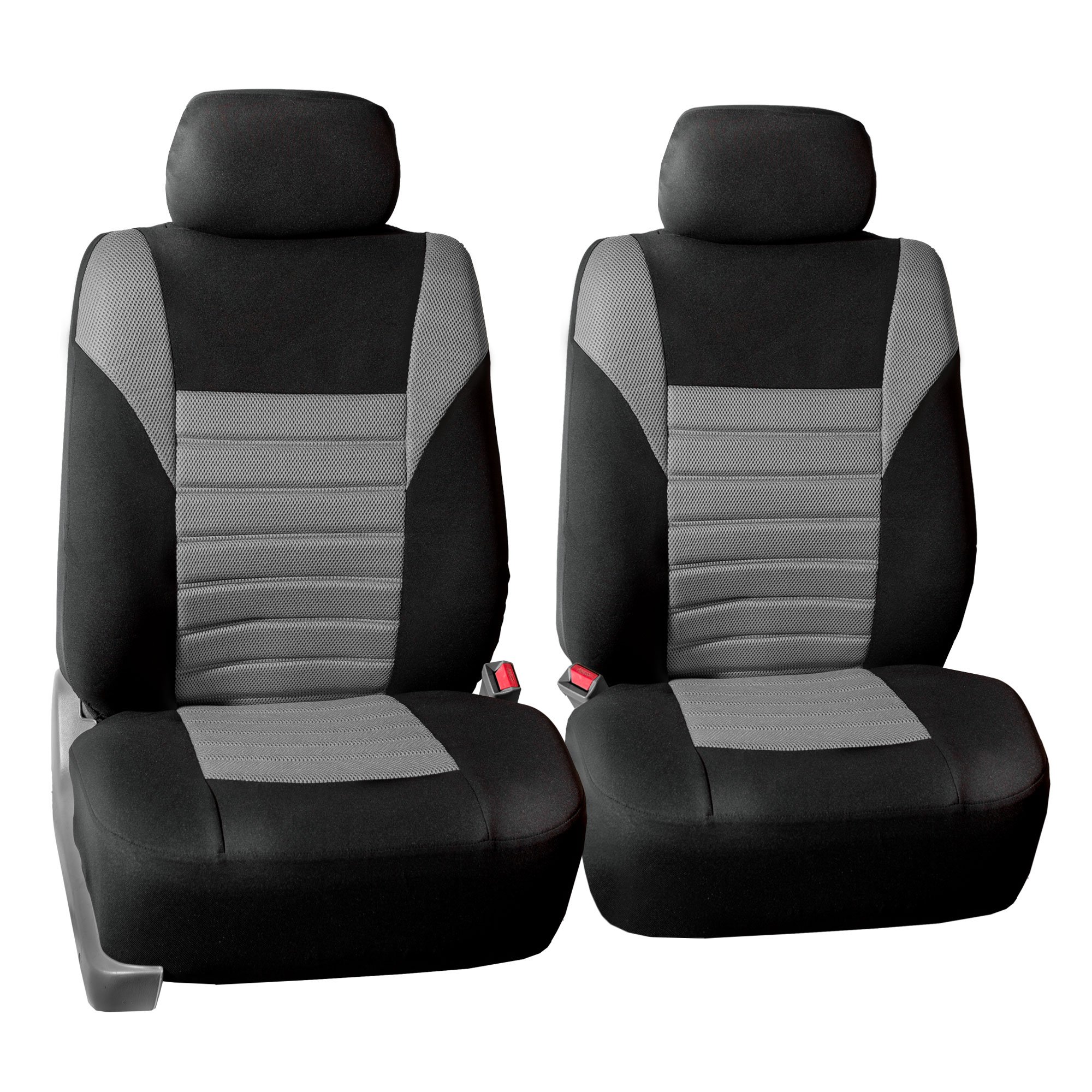 TLH 3D Air Mesh Car Seat Covers - Front Seats, Gray | Universal Fit for Cars, Trucks & SUVs | Breathable & Airbag Safe
