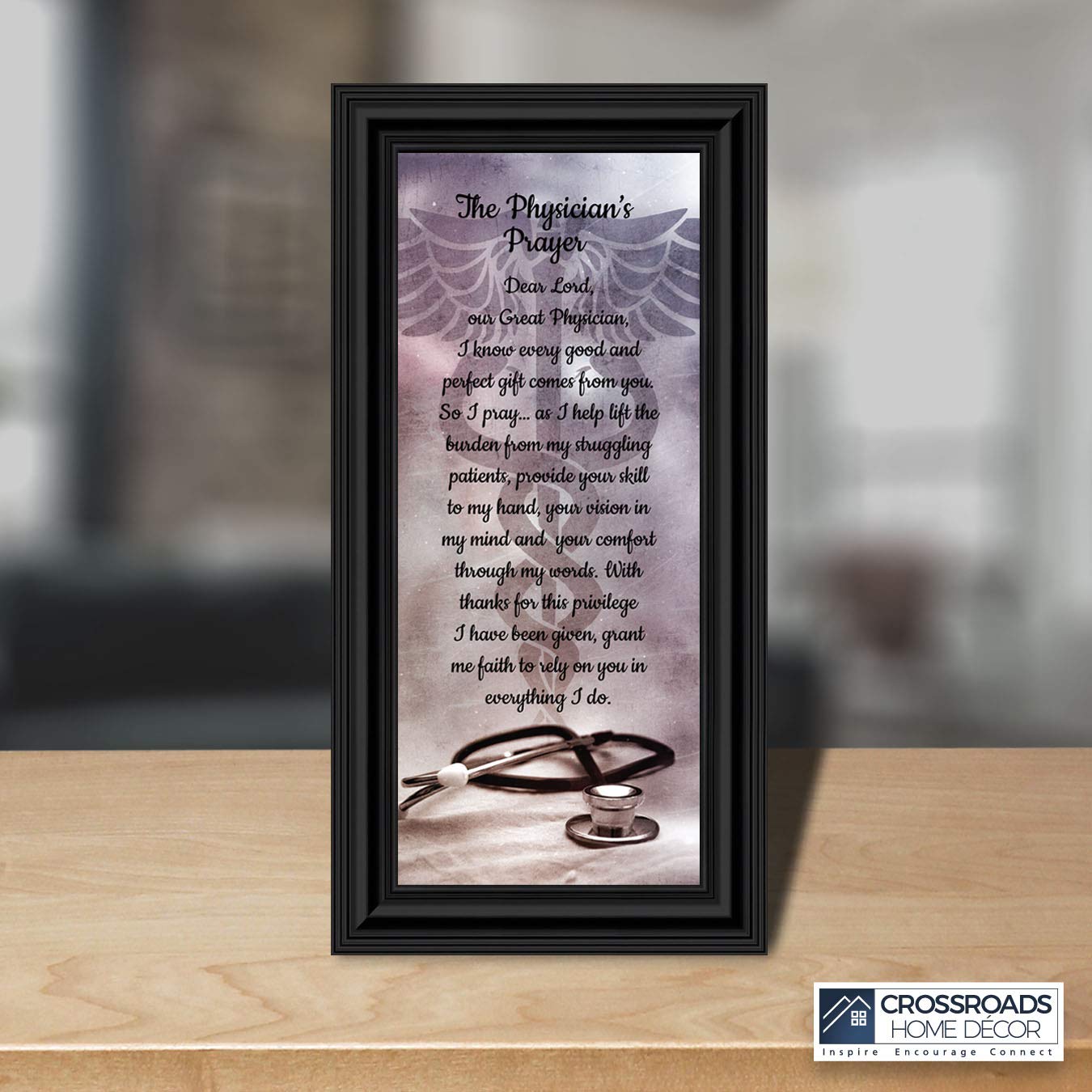 Crossroads Home Décor Doctor Prayer Picture Frame - Inspirational Medical Graduation Gift for Doctors & Students - Perfect for Office, Clinic, or Home Display