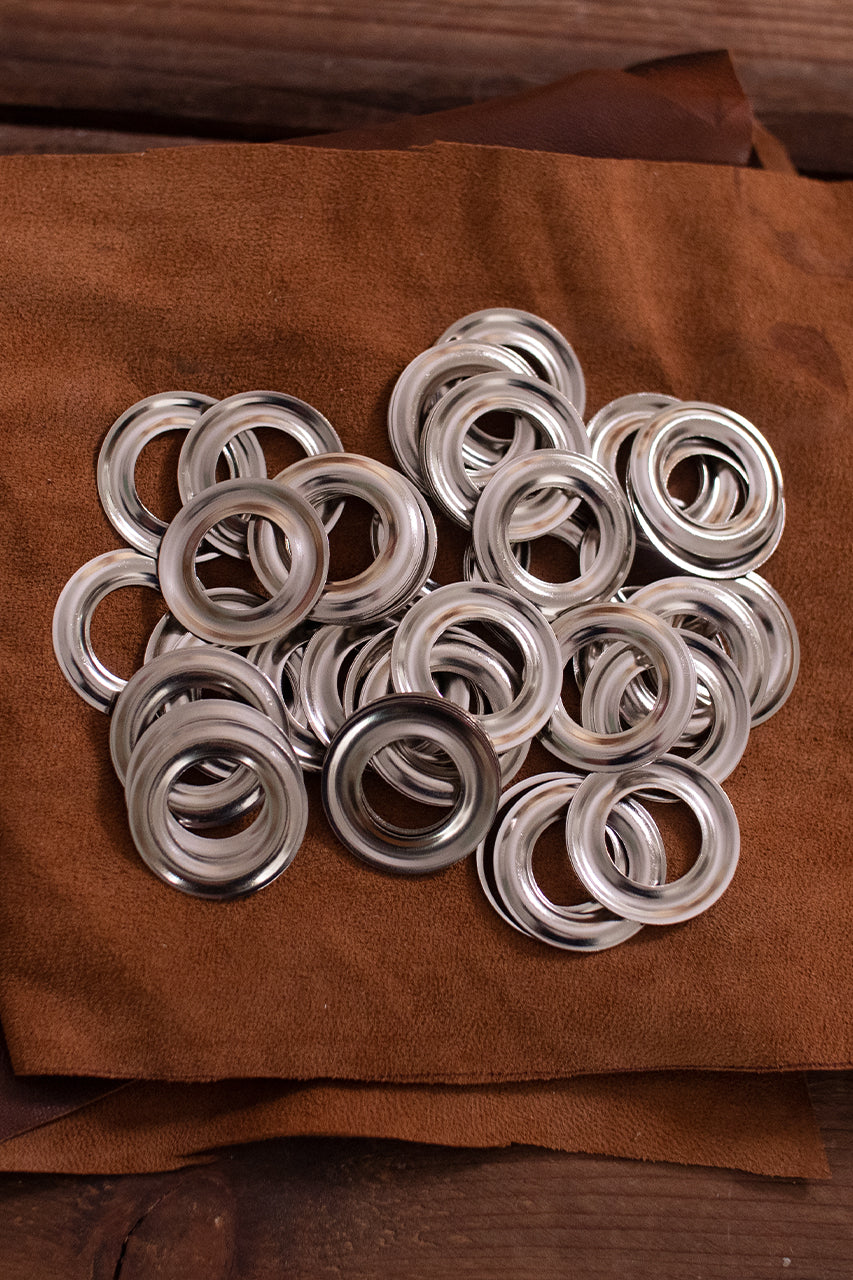16.5mm Eyelet Ring - 1.4mm Thickness - 30mm Length - Brass or Nickel Finish - Perfect for Leather Craft, DIY Projects & Jewelry Making