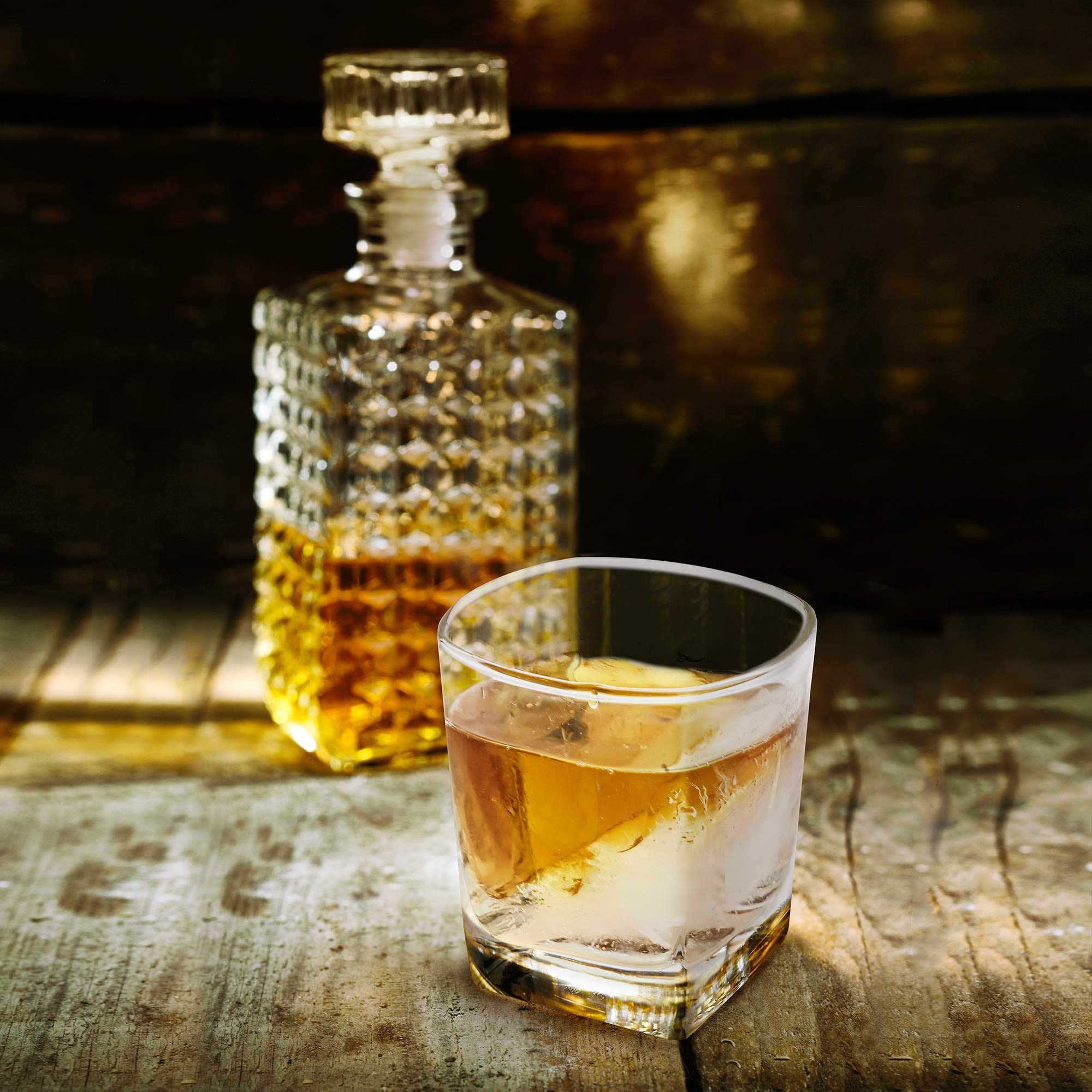Premium Whiskey Wedge Glass Set - Old Fashioned Whisky Glasses for Bourbon & Scotch | Best Whiskey Accessories & Gifts for Men | Perfect for Home Bars, Cocktail Parties & Whiskey Tasting Events
