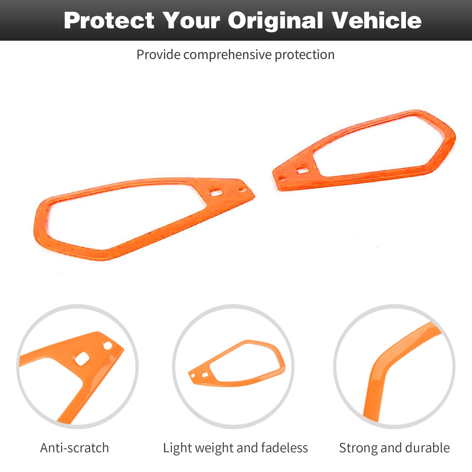 CheroCar Jeep Wrangler JL JLU & Gladiator JT Roof Speaker Cover Trim - Interior Accessories Compatible with 2024+ Models (Orange) - Perfect for Off-Road Adventures & Car Audio Upgrades