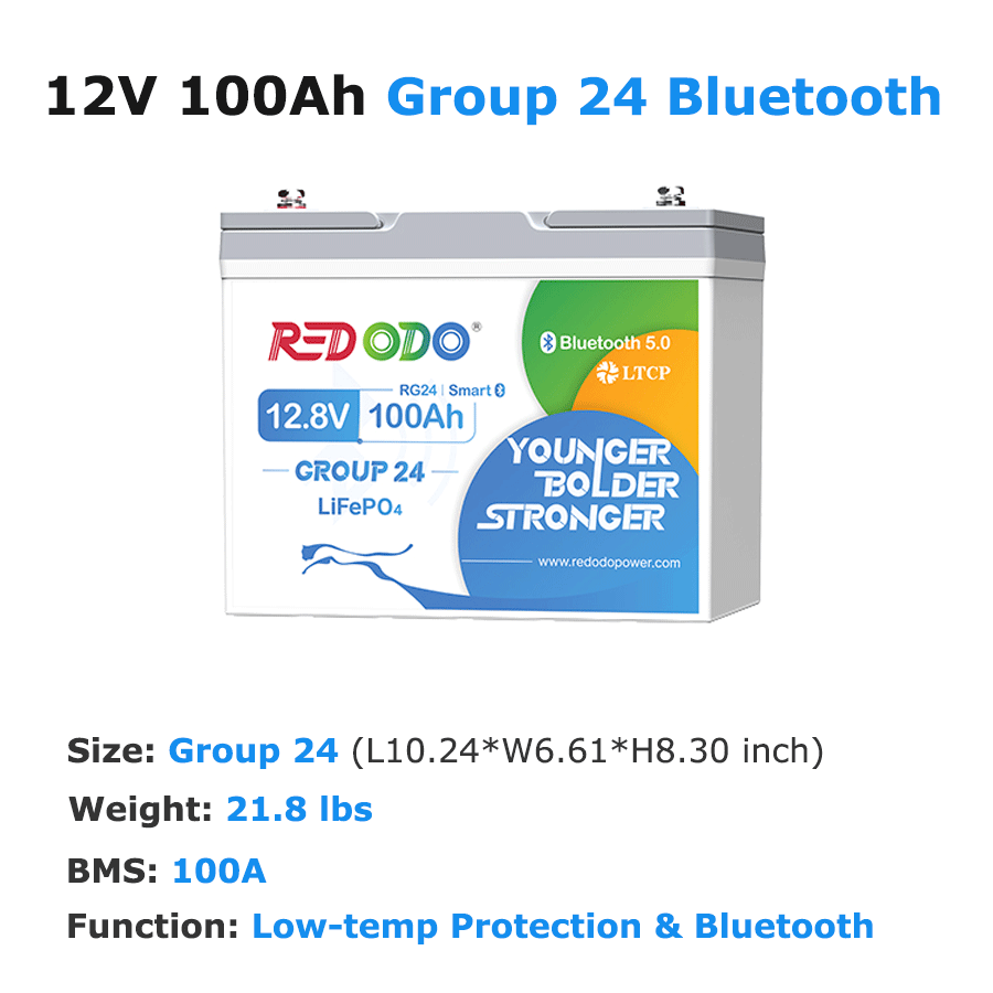 Redodo 12V 100Ah LiFePO4 Deep Cycle Battery - Solar Power, RV, Marine & Off-Grid Energy Storage Solution | Perfect for Camping, Boating & Emergency Backup Power