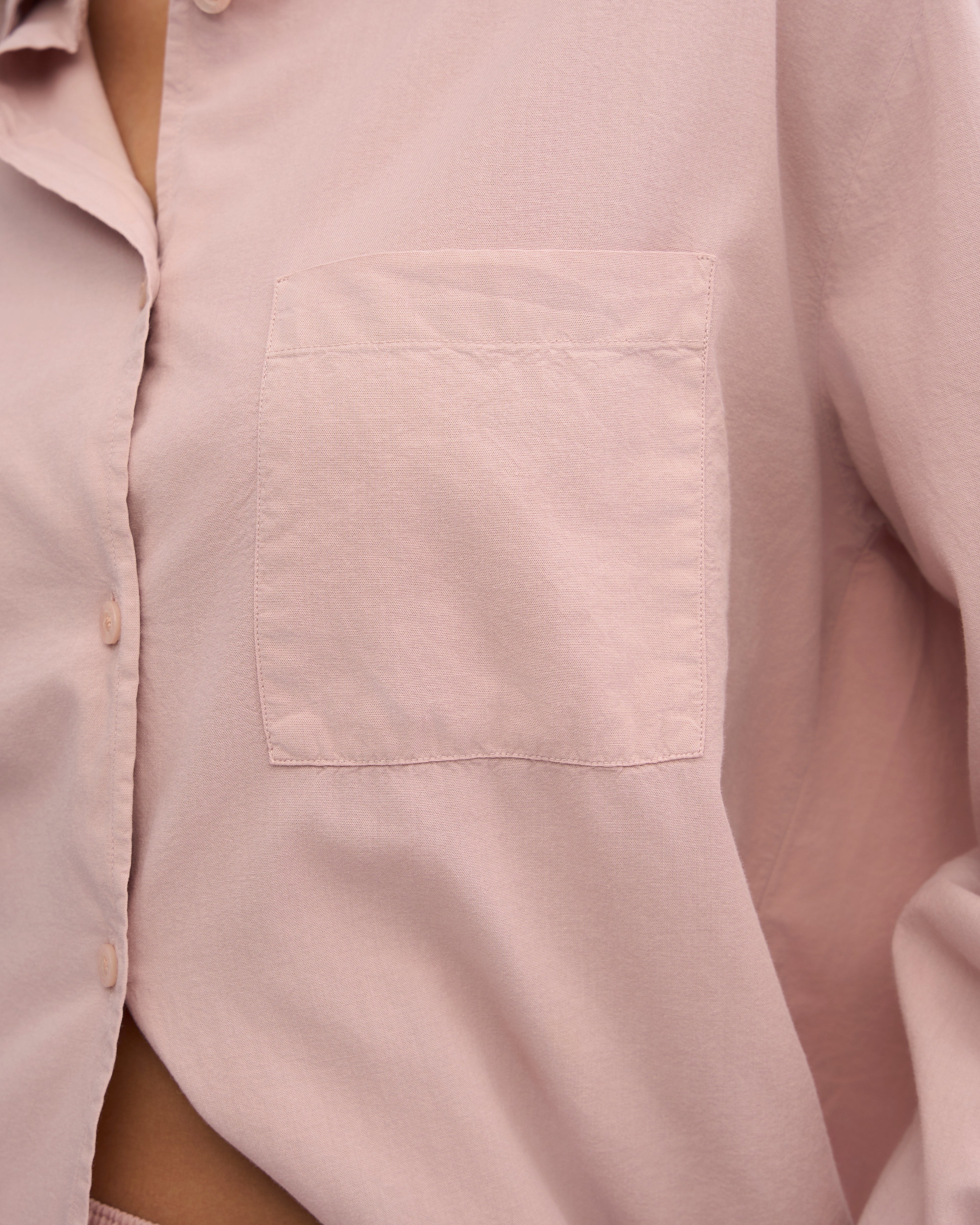 Organic Oversized Shirt for Women - Soft Faded Pink Cotton Tunic Top - Casual Loose Fit Shirt for Everyday Wear, Street Style & Layering