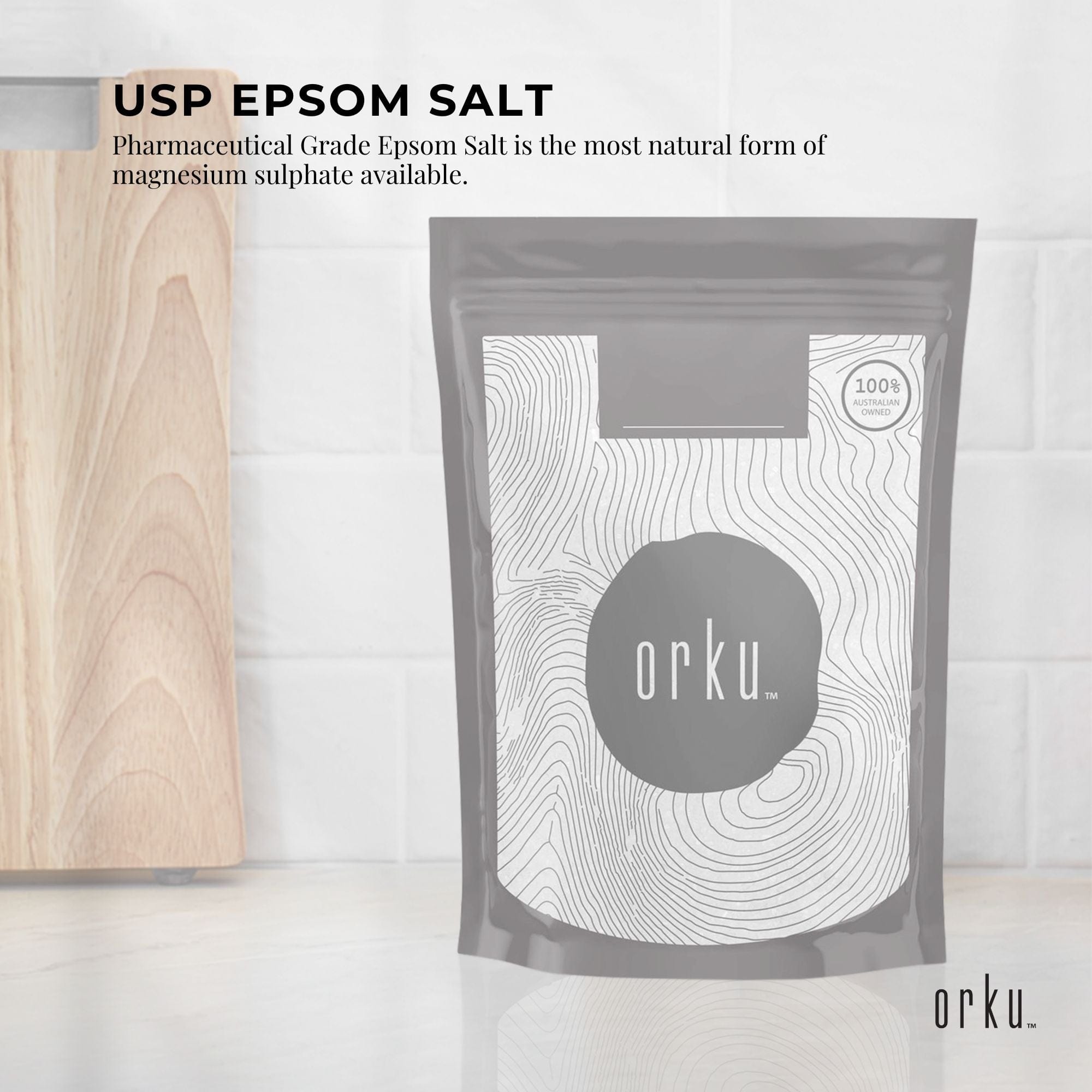 100g USP Epsom Salt Pharmaceutical Grade Magnesium Sulfate - Premium Body Bath Salts for Relaxation, Muscle Relief & Detox | Perfect for Spa, Foot Soak & Post-Workout Recovery