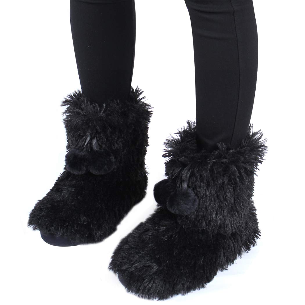 Women's Soft Fleece Plush Slippers - Cozy Indoor House Boots for Winter Warmth | Perfect for Lounging at Home, Relaxing by the Fireplace & Cold Weather Comfort