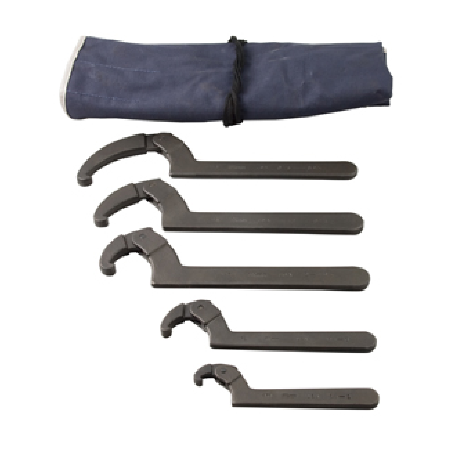 Martin Sprocket & Gear SHW5K Adjustable Hook Spanner Wrench Set - 5-Piece Professional Tool Kit for Plumbing, Automotive & Machinery Maintenance - Perfect for Tightening Nuts, Bolts and Pipe Fittings