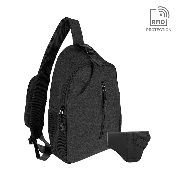 JJ Kyle Black Sling CC Backpack - Compact Crossbody Bag for Everyday Carry, Travel & Outdoor Adventures