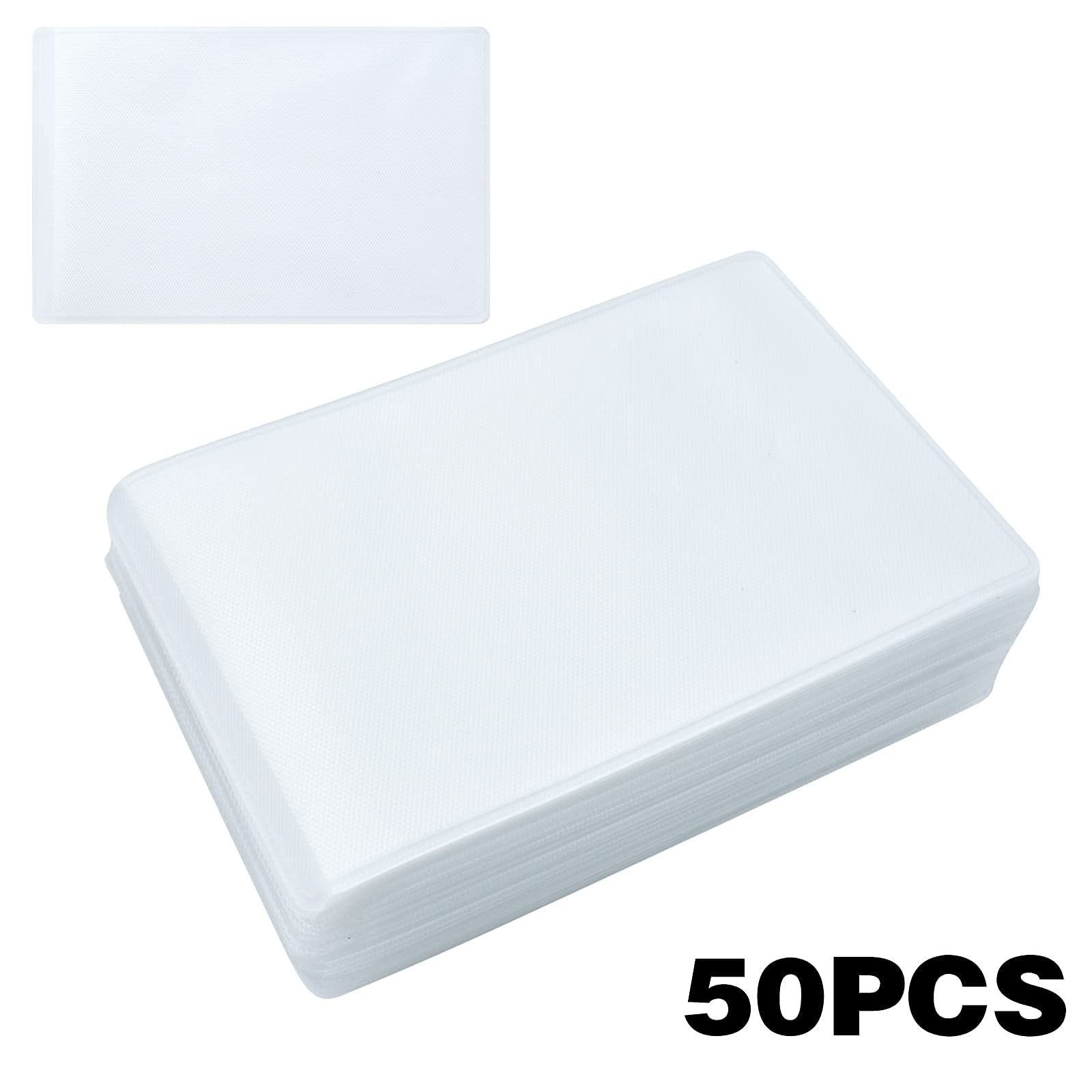 BronaGrand 100pcs Clear Vertical ID Card Holders & Credit Card Protectors - Premium Business Card Sleeves for Organizing Wallet, Office, and Travel Essentials