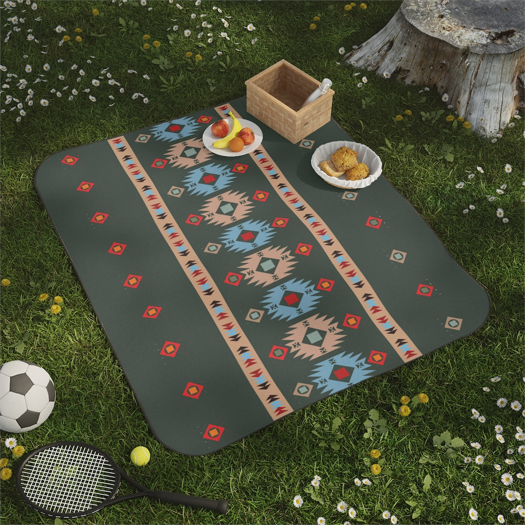 Alpine Canyon Pattern Waterproof Picnic Blanket - Portable Outdoor Blanket for Beach, Park, Camping & Picnics - Lightweight & Durable with Carry Strap - Perfect Gift for Nature Lovers