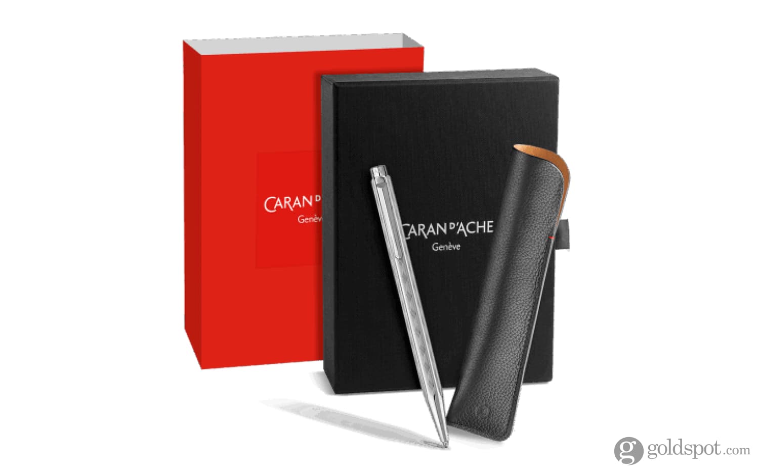 Caran d’Ache Ecridor Ballpoint Pen - Premium Tressé Design with Leather Case Set - Luxury Writing Instrument for Business, Gifts & Collectors