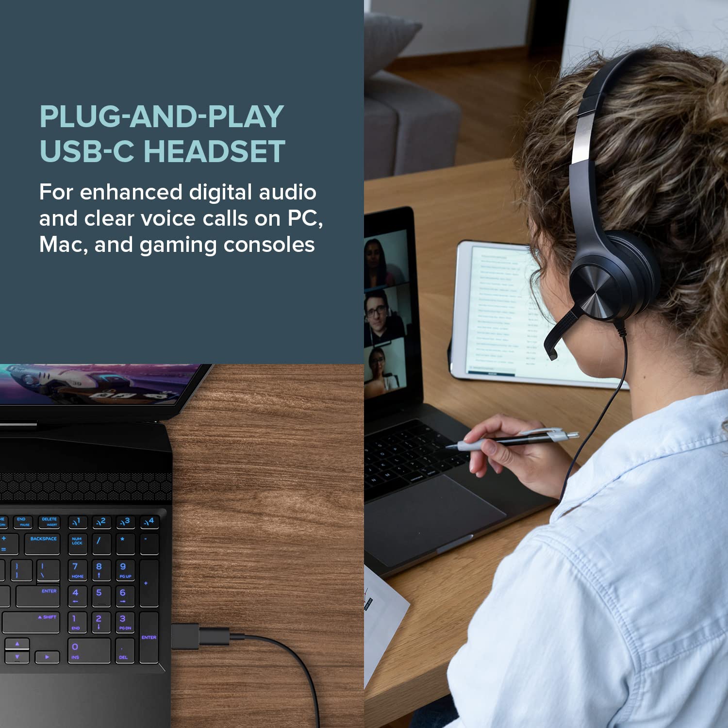 Creative Chat USB On-Ear Headset with Swivel-to-Mute Noise-Cancelling Boom Mic - Mic Monitoring & SmartComms Kit for PC, Mac, Gaming Consoles - Perfect for Online Meetings, Gaming & Remote Work