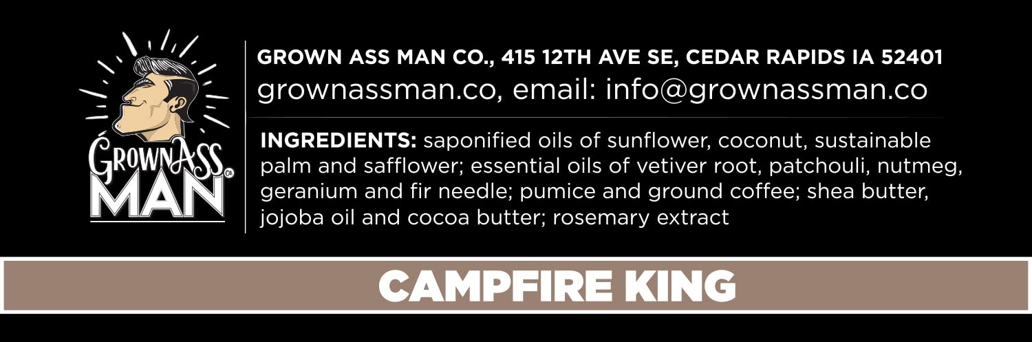 Campfire King Body Bars - Coarse Exfoliating Soap for Men & Women | Natural Skincare for Dry Skin & Rough Areas | Perfect for Post-Workout, Camping & Outdoor Adventures
