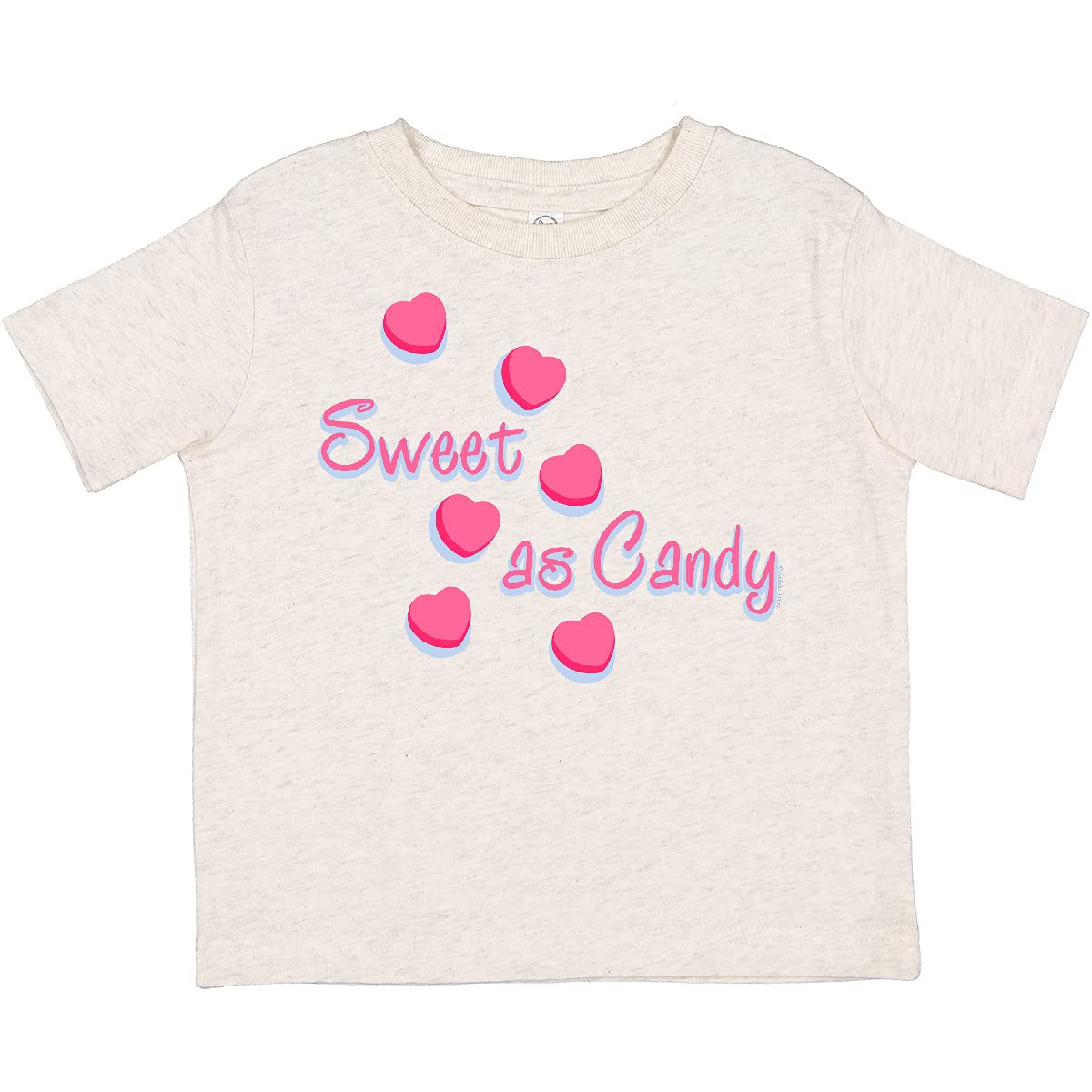 Inktastic Sweet As Candy Valentine Toddler T-Shirt - Cute Heart Print Cotton Tee for Boys & Girls - Perfect for Valentine's Day, Birthday & Family Photos