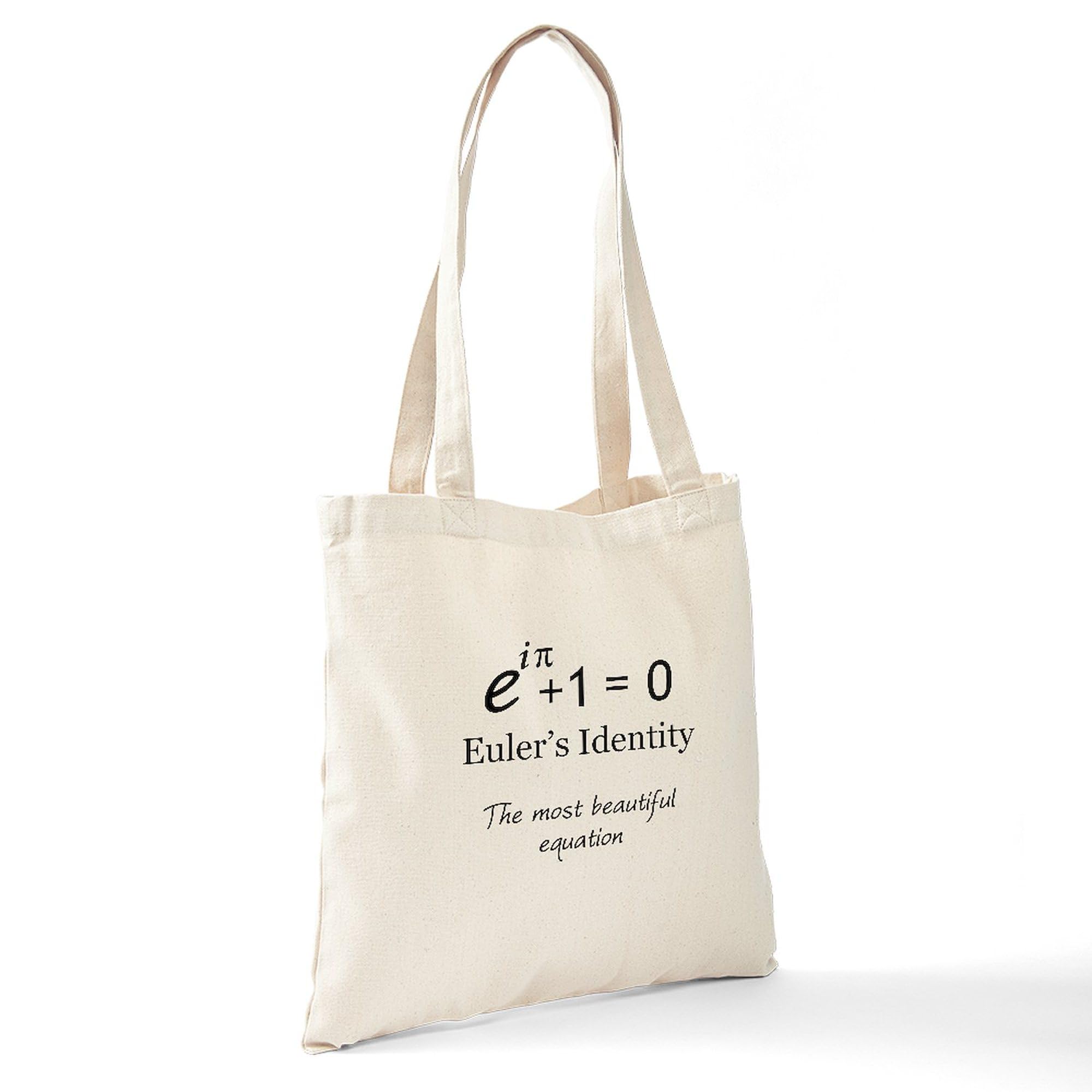 Beautiful Euler's Identity Tote Bag - Natural Canvas Reusable Shopping Bag for Math Enthusiasts, School, Groceries & Eco-Friendly Lifestyle