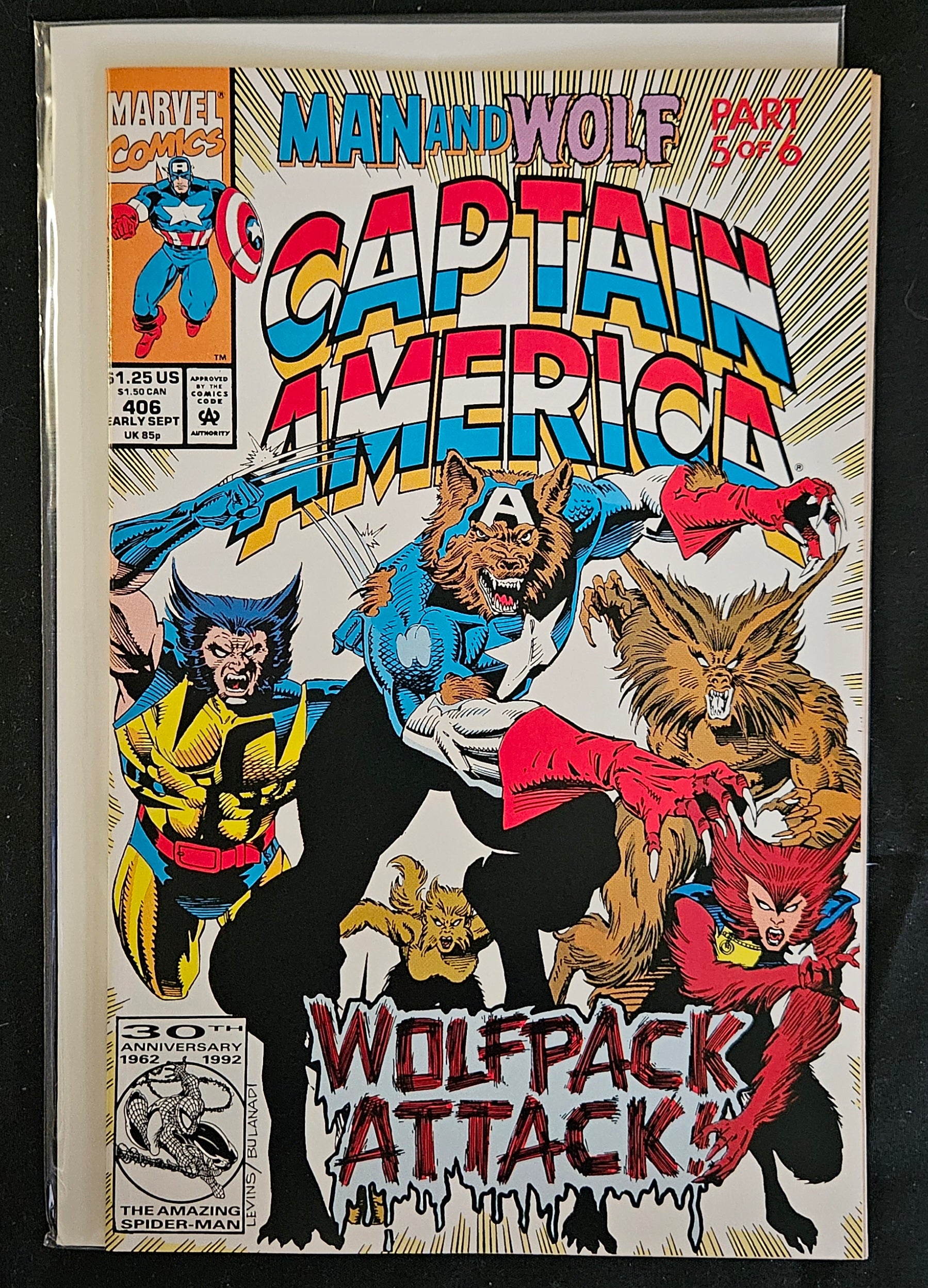 Marvel Captain America #406 (Nov 1992) - Capwolf Saga - Near Mint Condition - Vintage Comic Book for Collectors & Marvel Fans - Perfect for Display, Gifts & Investment