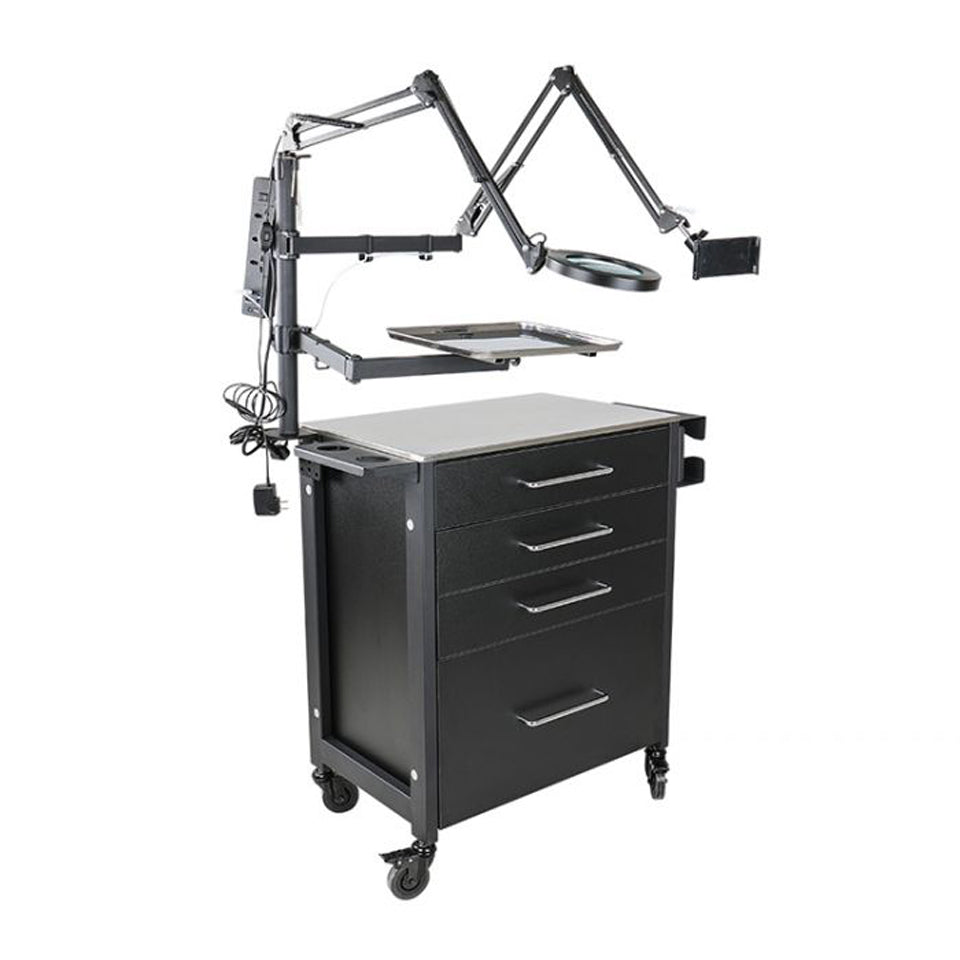 Fellowship Tattoo Workstation 4702 - Professional Tattoo Artist Table with Adjustable Height & Storage - Perfect for Tattoo Studios & Home Tattoo Artists