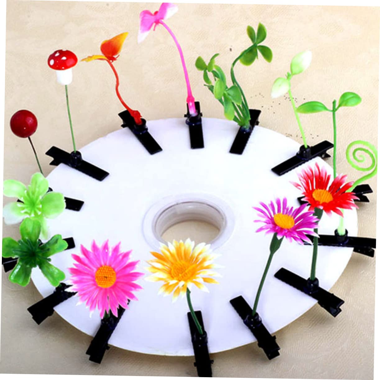 BIUDECO 24pcs Plant Hair Clips for Girls - Fun Sprout Hair Bows for Teens & Kids - Perfect for School & Parties