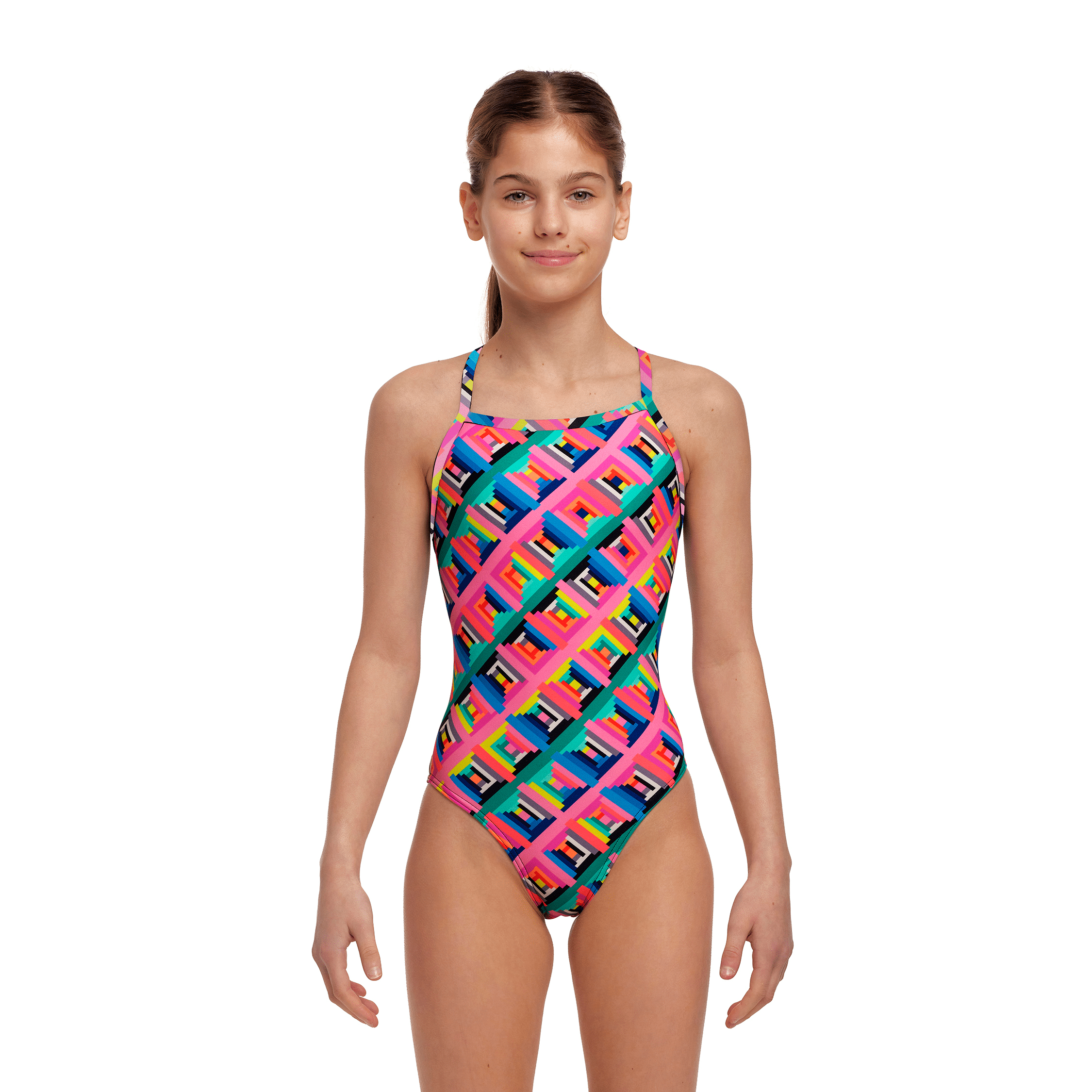 Funkita Cubie Jubie Girls' Tie Me Tight One Piece Swimsuit - Stylish & Comfortable Swimwear for Kids, Perfect for Pool Parties, Beach Vacations & Summer Activities