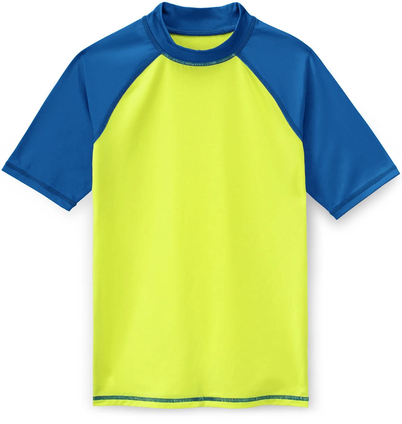 TSLA UPF 50+ Kids Rash Guard Short Sleeve UV Protection Swim Shirt - Youth Sun Protective Swimwear for Surfing, Swimming & Beach Activities