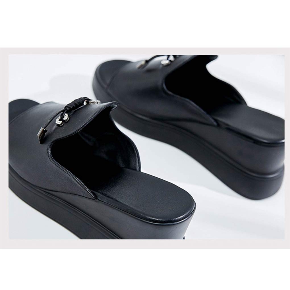 Women's Comfortable Platform Wedge Slide Sandals - Soft Faux Leather Open-Toe Summer Slippers with Cushioned Footbed | Perfect for Beach, Poolside, and Casual Outings