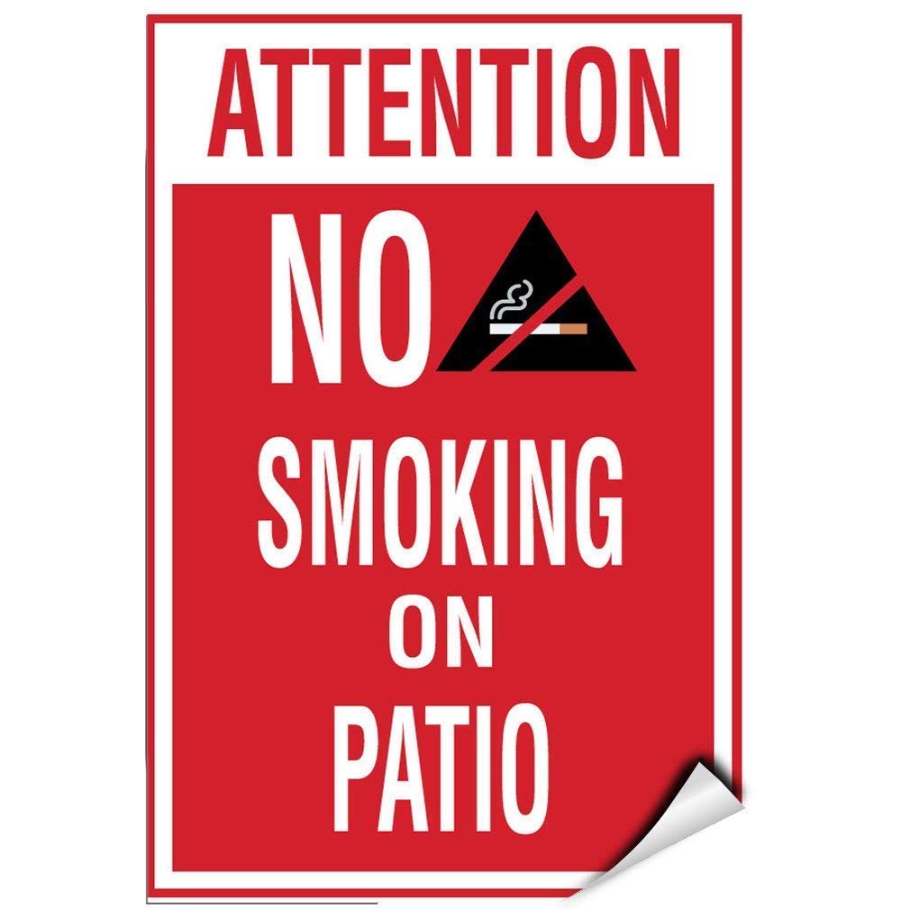 No Smoking on Patio Metal Sign - 8x12 Inches Aluminum Warning Sign for Business, Pool & Road Safety - Durable Outdoor Activity Sign Z0864 - Perfect for Restaurants, Bars, and Public Spaces