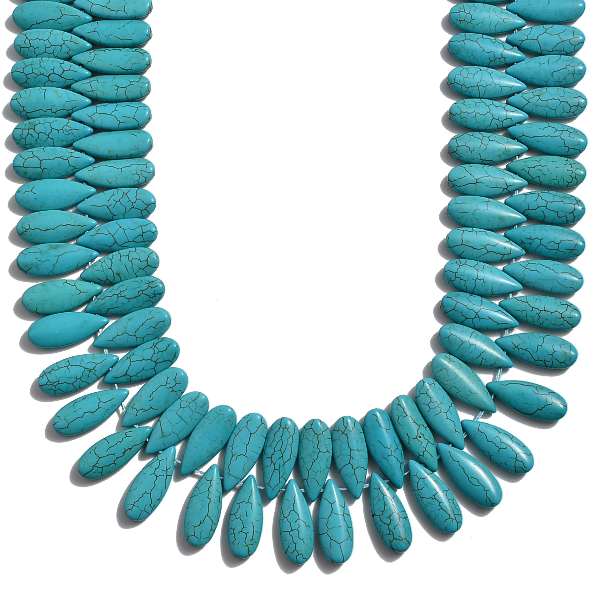 Blue Howlite Turquoise Long Teardrop Beads 10x25mm - 15.5 Inch Strand with Top Drill Holes for Jewelry Making, DIY Necklaces & Bracelets - Perfect for Boho, Native American Style Accessories