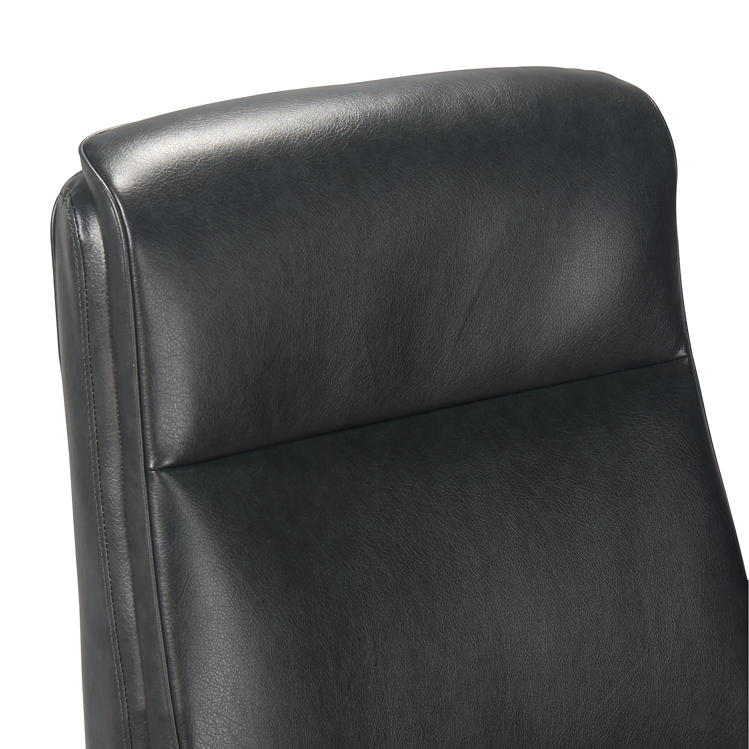 La-Z-Boy Dawson Modern Executive Office Chair - Adjustable High Back Ergonomic Computer Desk Chair with Lumbar Support - Black Bonded Leather with Wood Inlay - Perfect for Home Office, Gaming & Workspaces