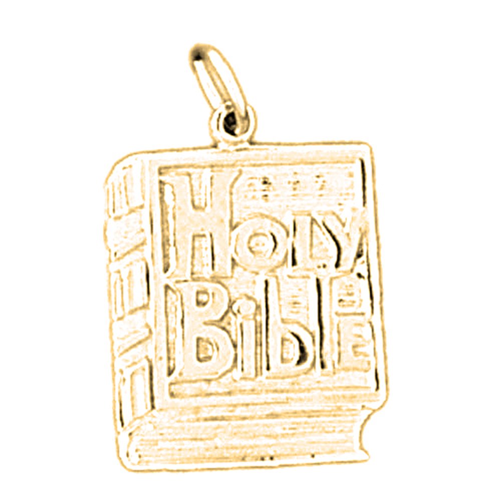 18K Gold Bible Pendant Necklace - Religious Jewelry for Faithful Gifts