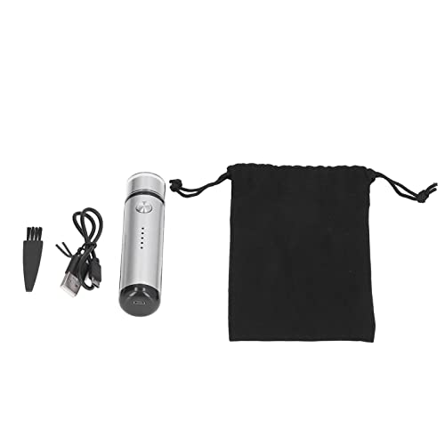 Socobeta Electric Shaver for Men - Low Noise, Compact & Portable Mini Shaver with USB Charging (Silver) - Perfect for Travel, Gym & Daily Grooming