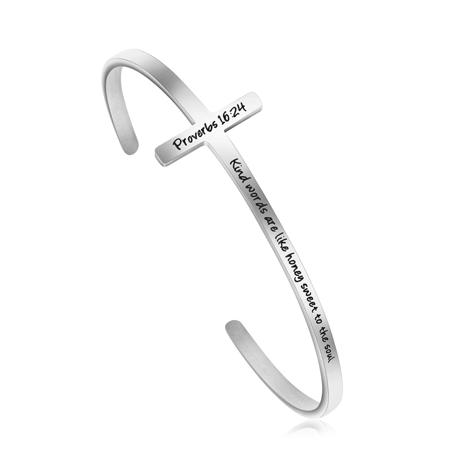 Rose Gold Christian Cross Bracelet for Women - Baptism, Confirmation & Gifts